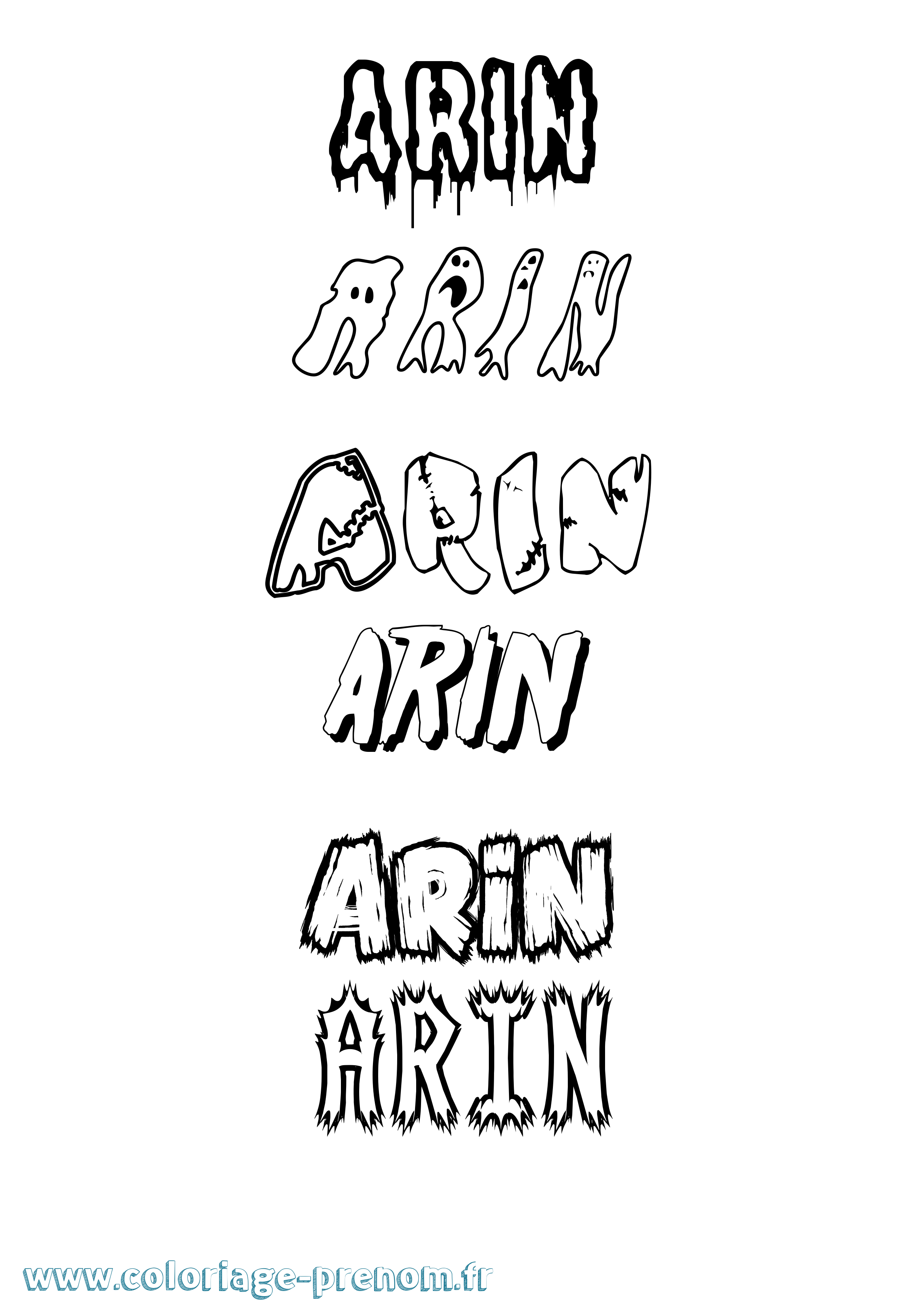 Coloriage prénom Arin Frisson