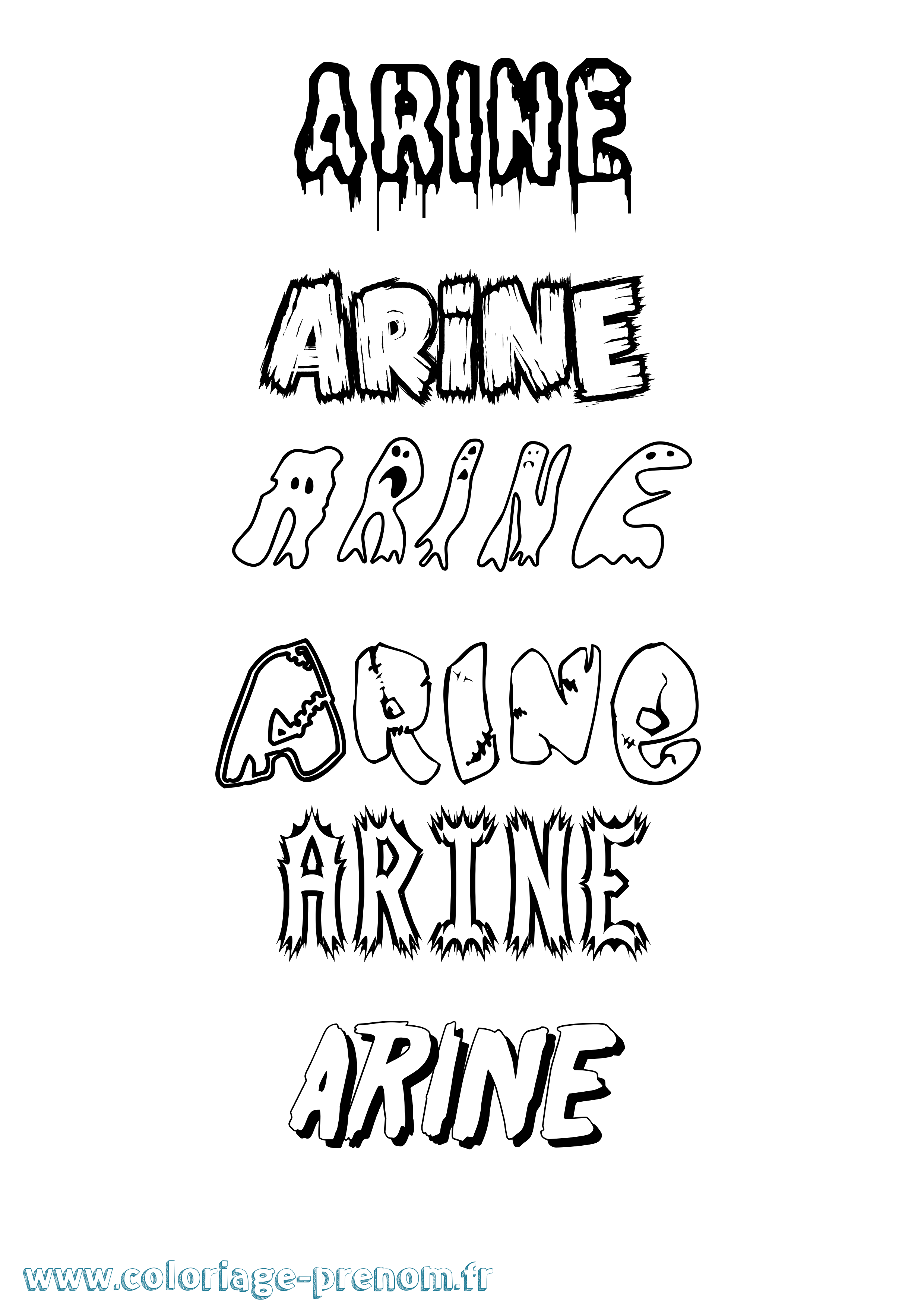 Coloriage prénom Arine Frisson