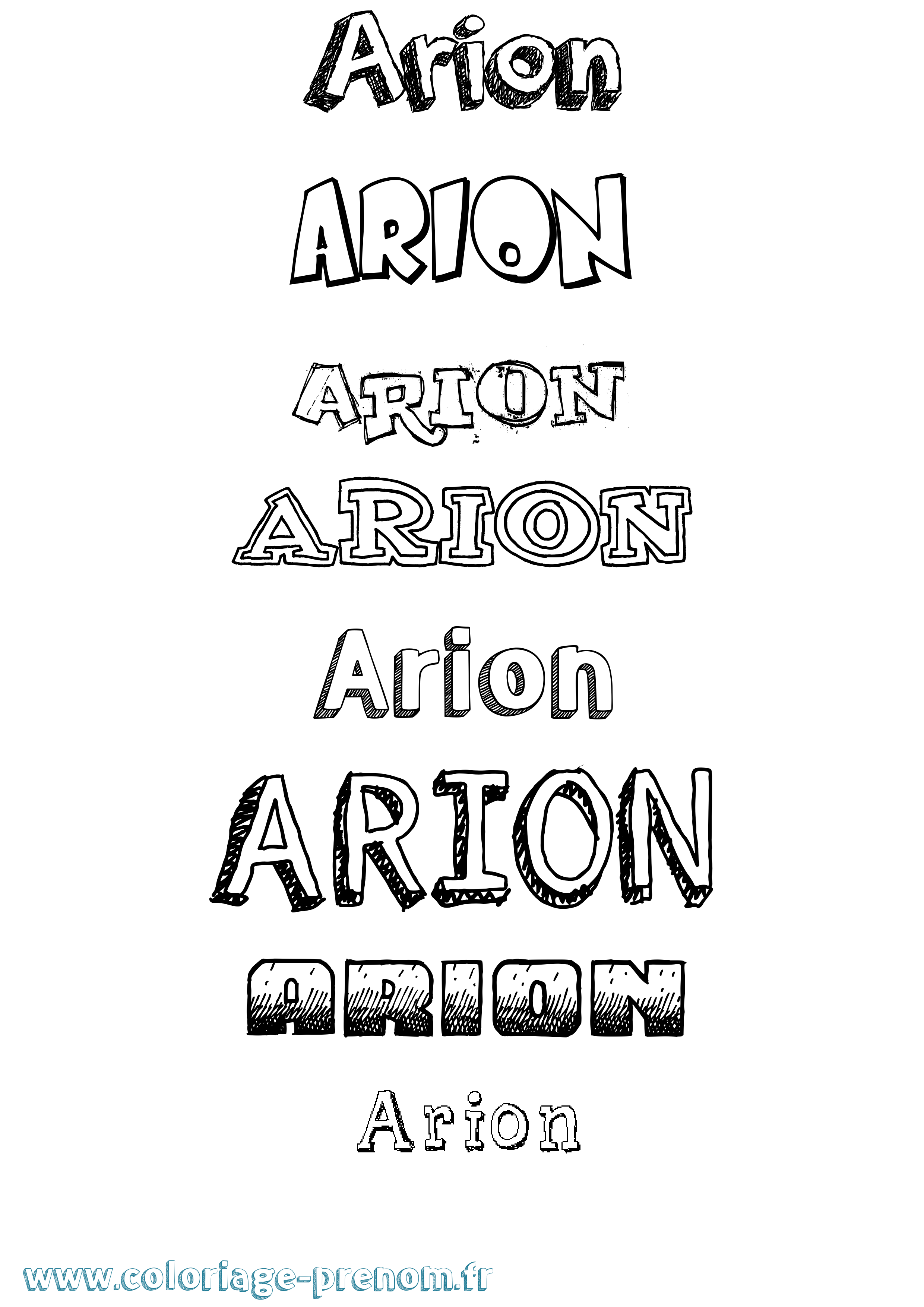 Coloriage Arion Dessiné Coloriage prénom Arion Dessiné