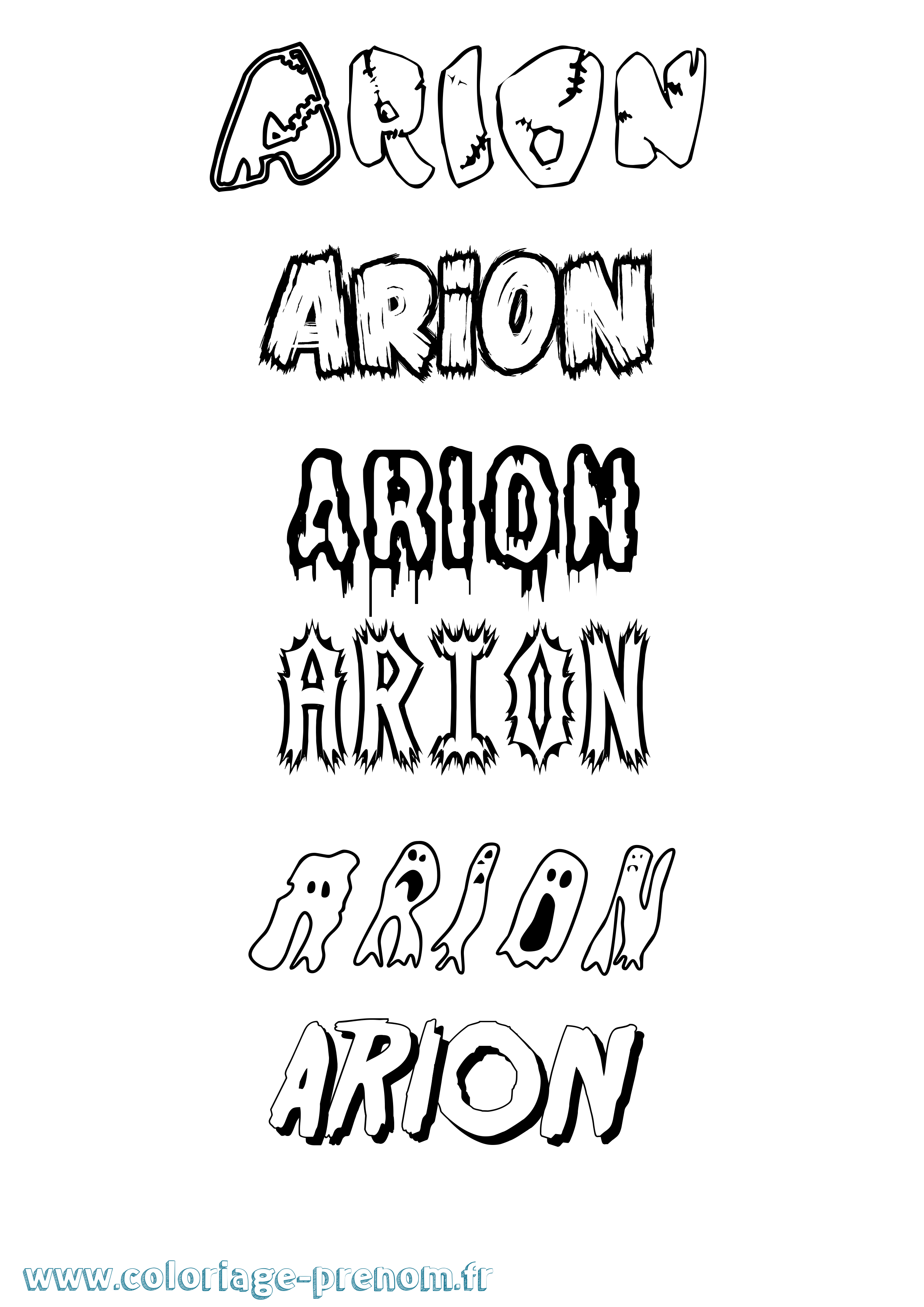 Coloriage Arion Frisson Coloriage prénom Arion Frisson