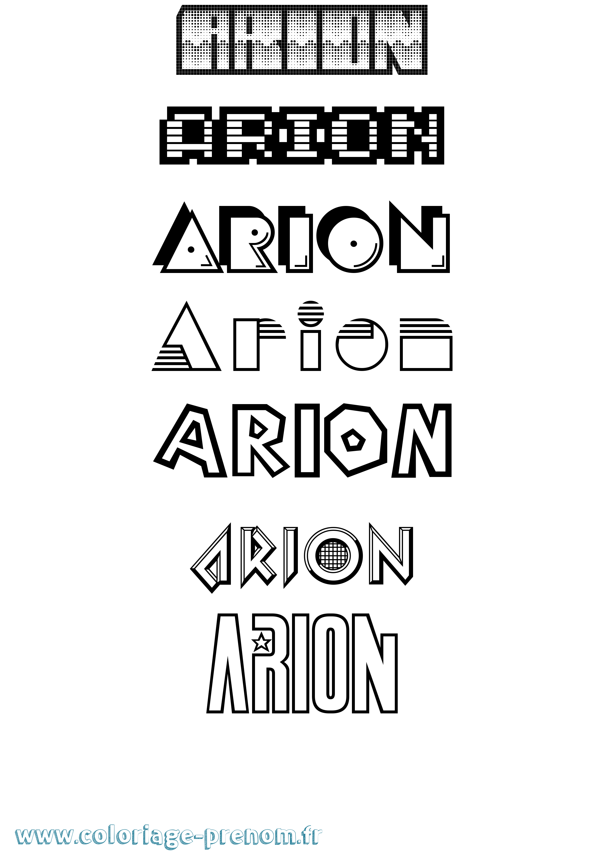 Coloriage Arion Jeux Vidéos Coloriage prénom Arion Jeux Vidéos