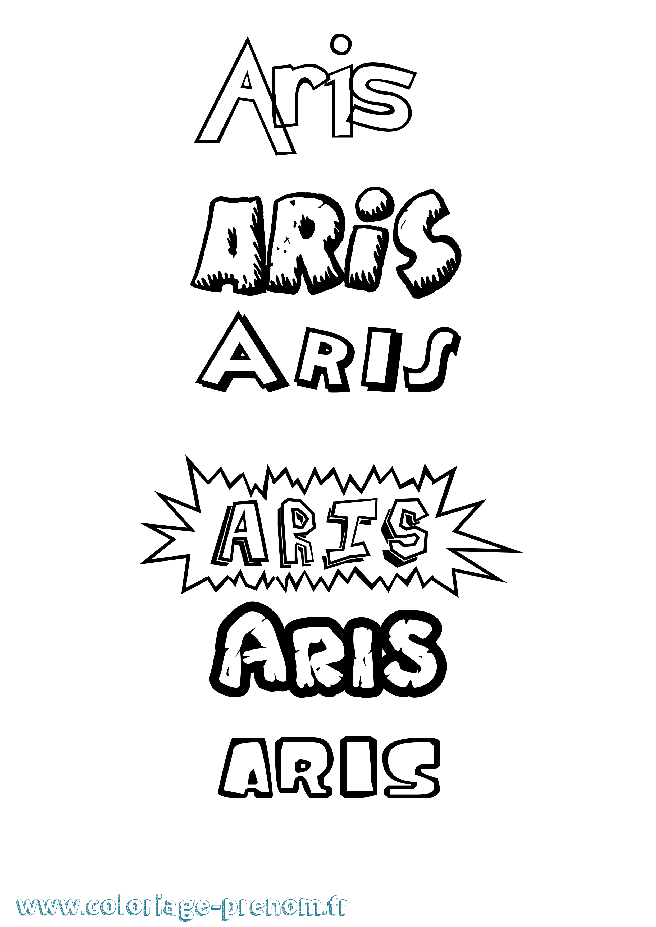 Coloriage Aris Dessin Animé Coloriage prénom Aris Dessin Animé