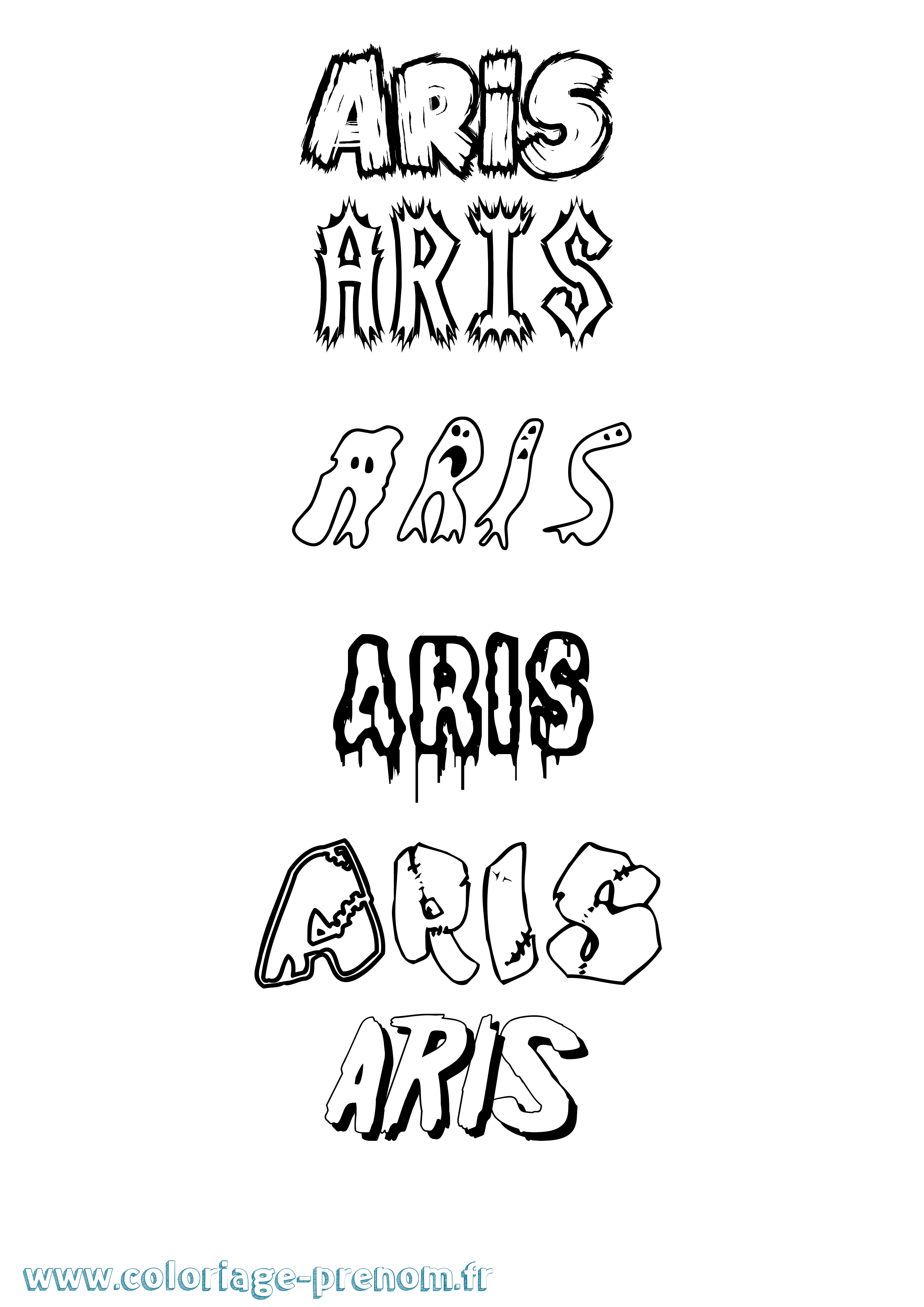 Coloriage Aris Frisson Coloriage prénom Aris Frisson