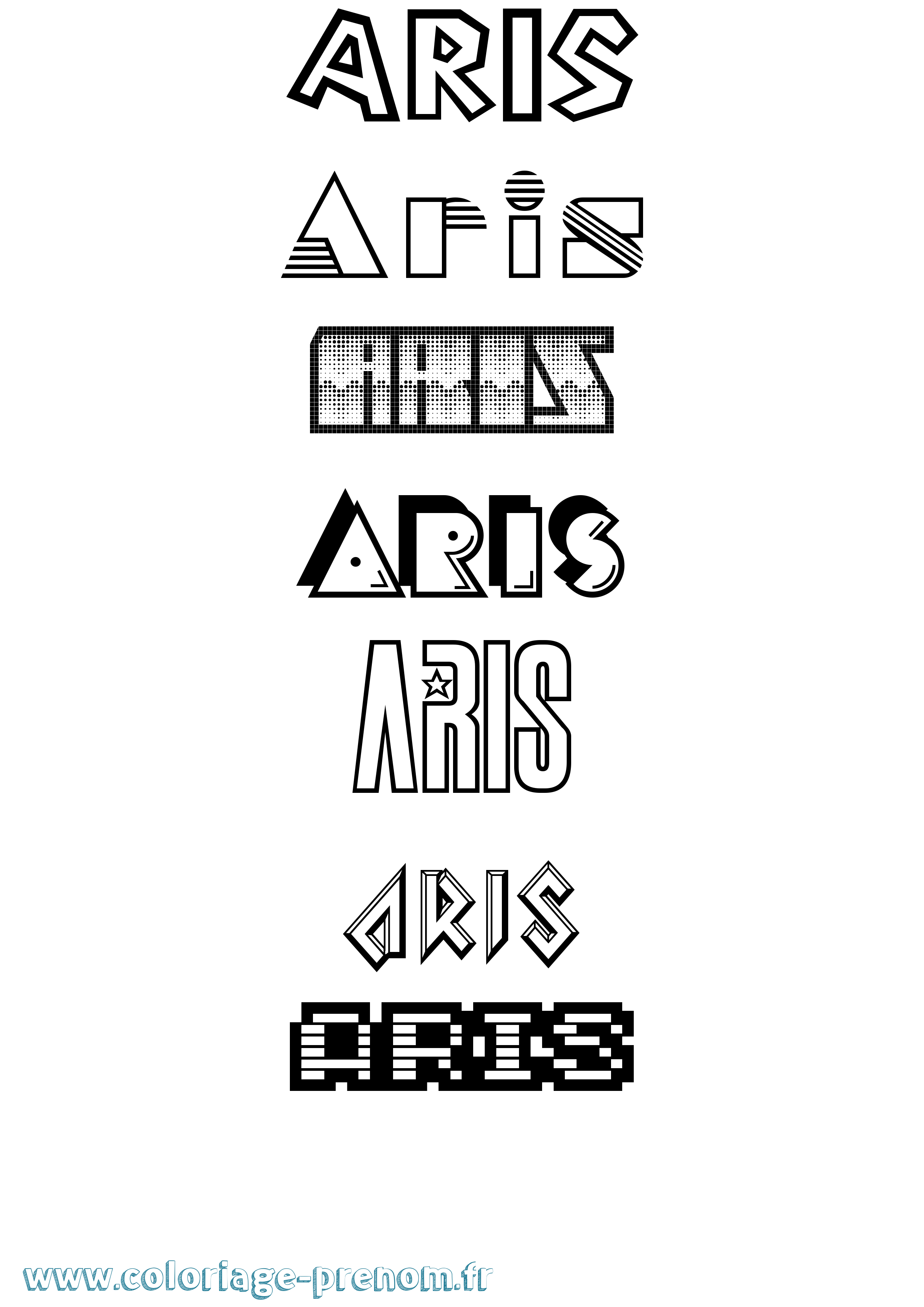 Coloriage Aris Jeux Vidéos Coloriage prénom Aris Jeux Vidéos