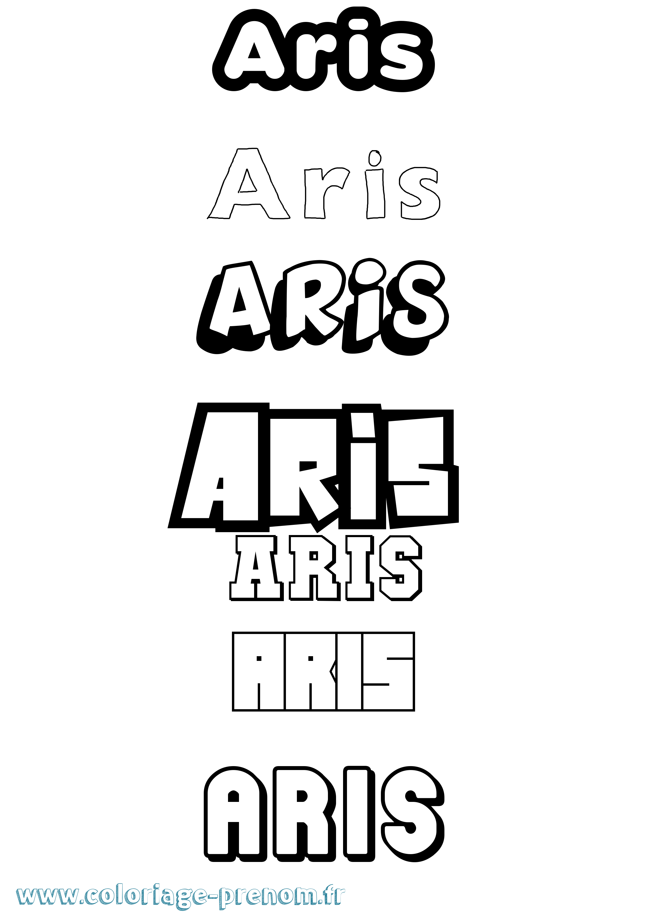 Coloriage Aris Simple Coloriage prénom Aris Simple