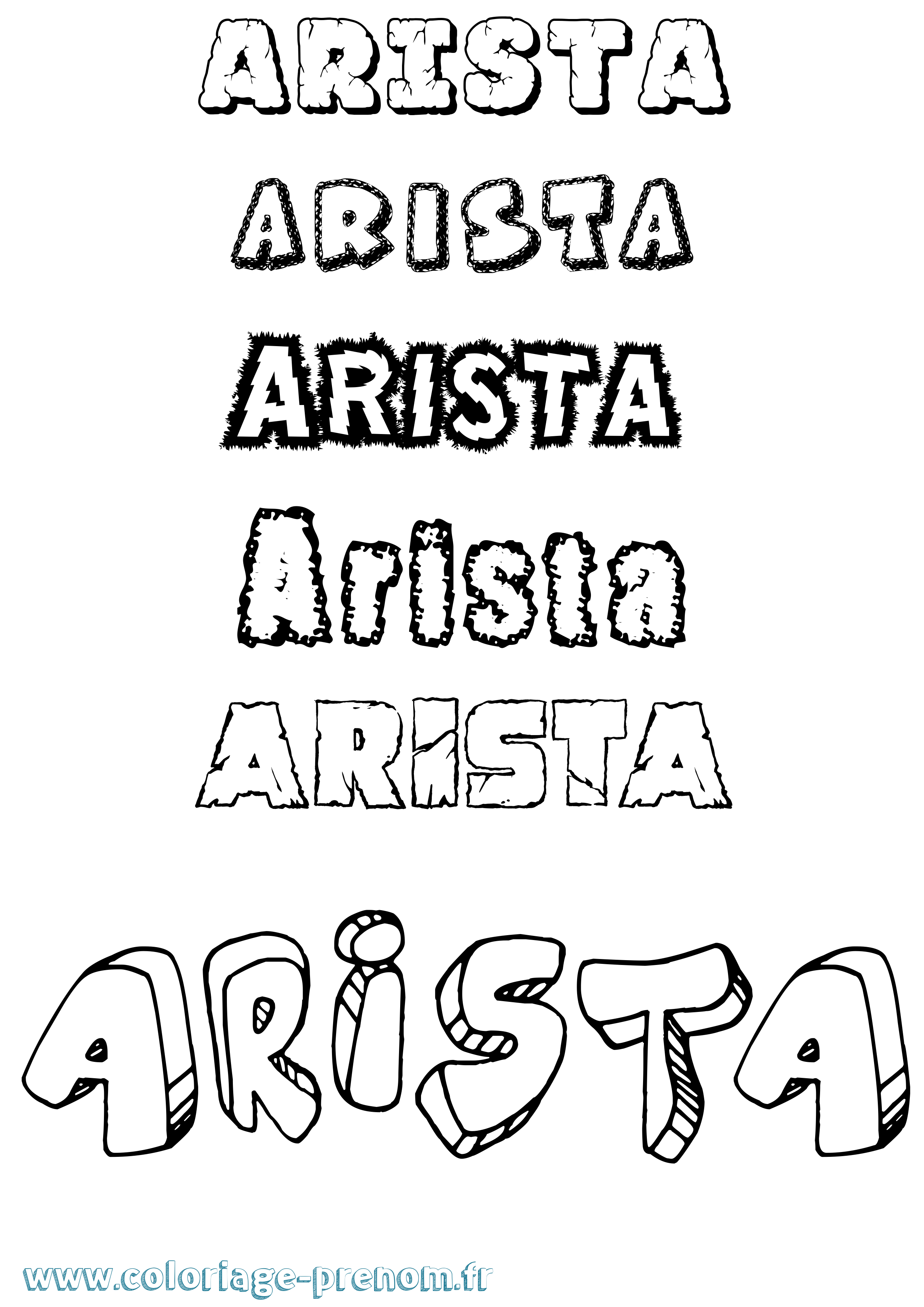 Coloriage prénom Arista
