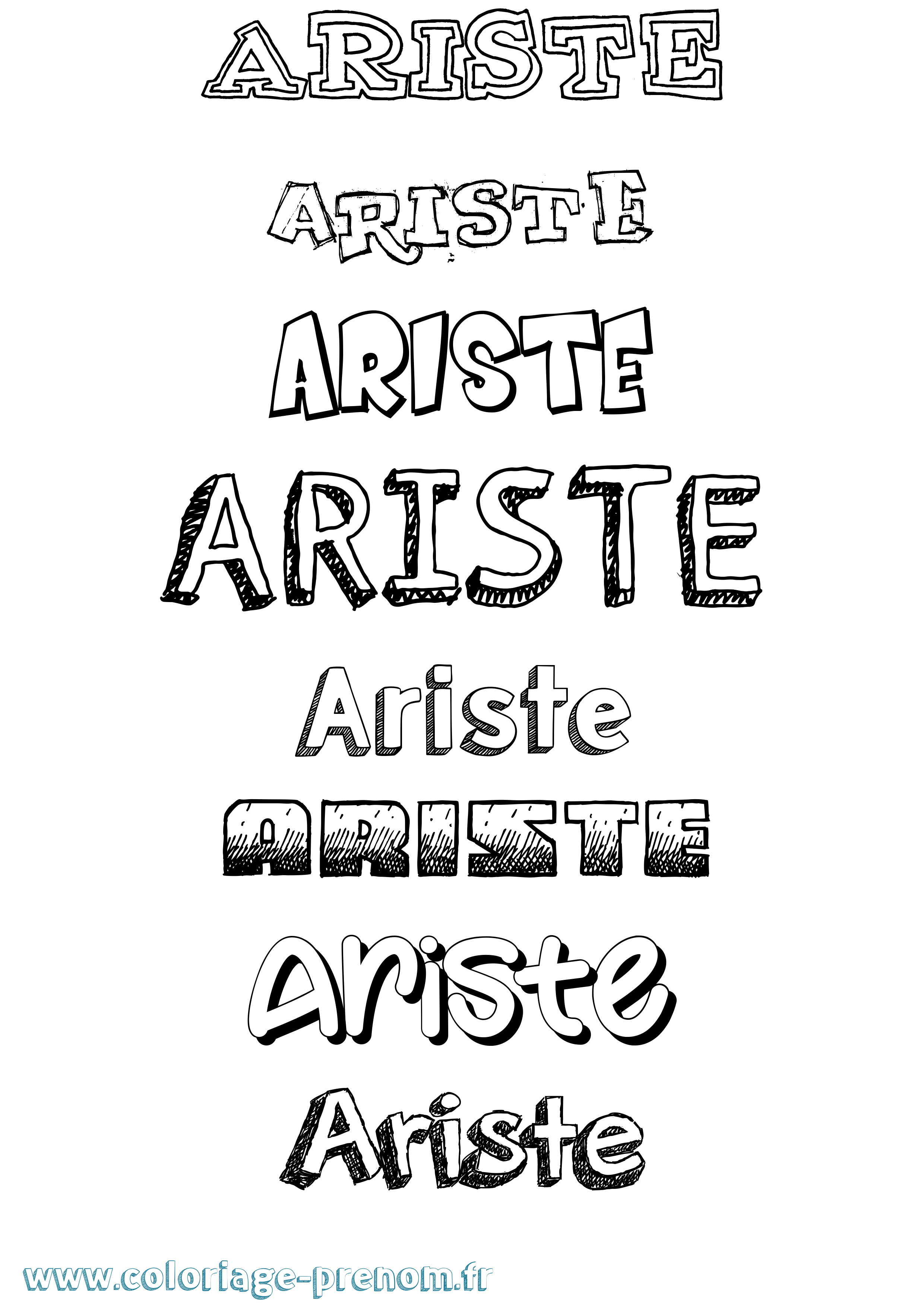 Coloriage prénom Ariste Dessiné