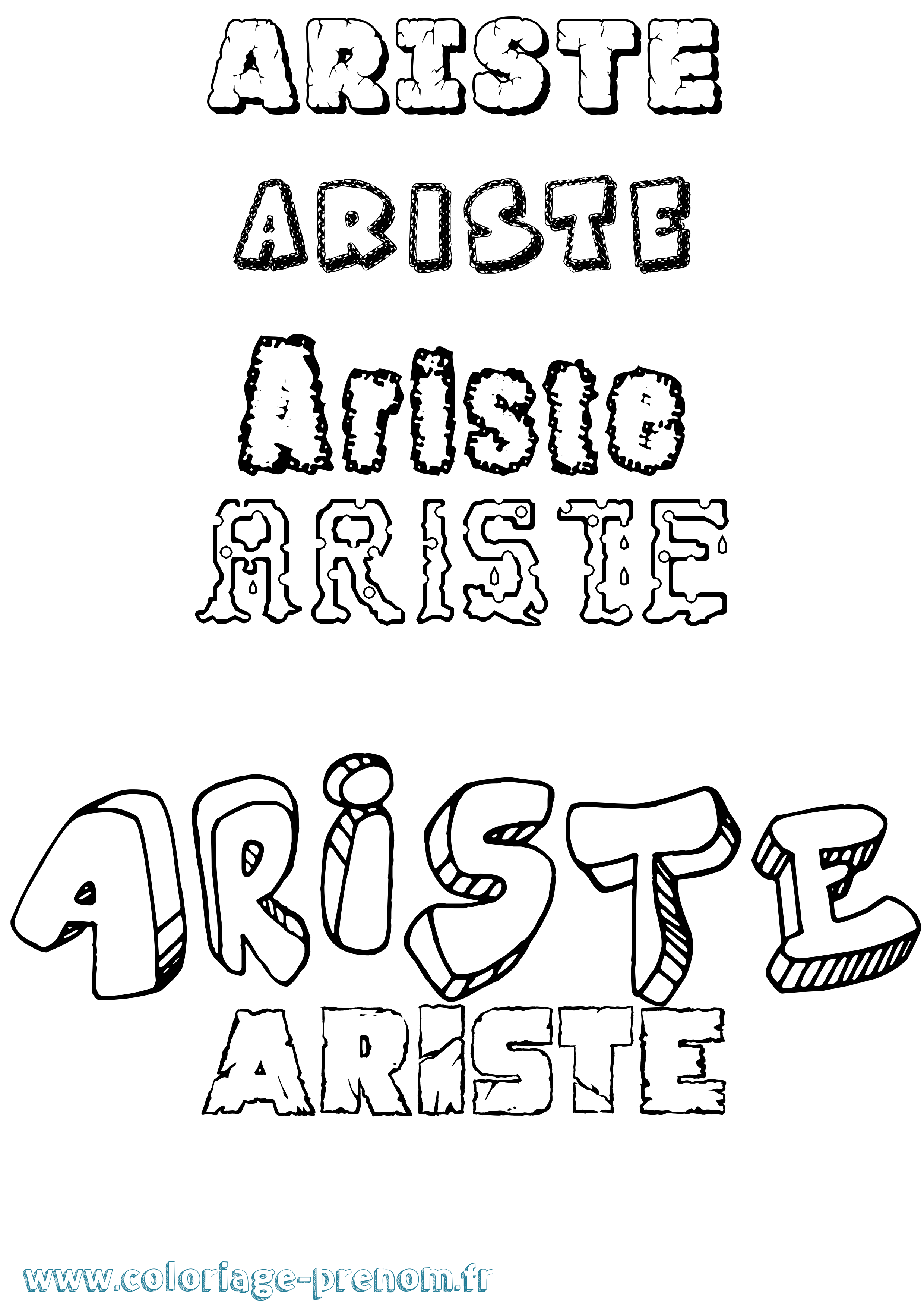 Coloriage prénom Ariste Destructuré