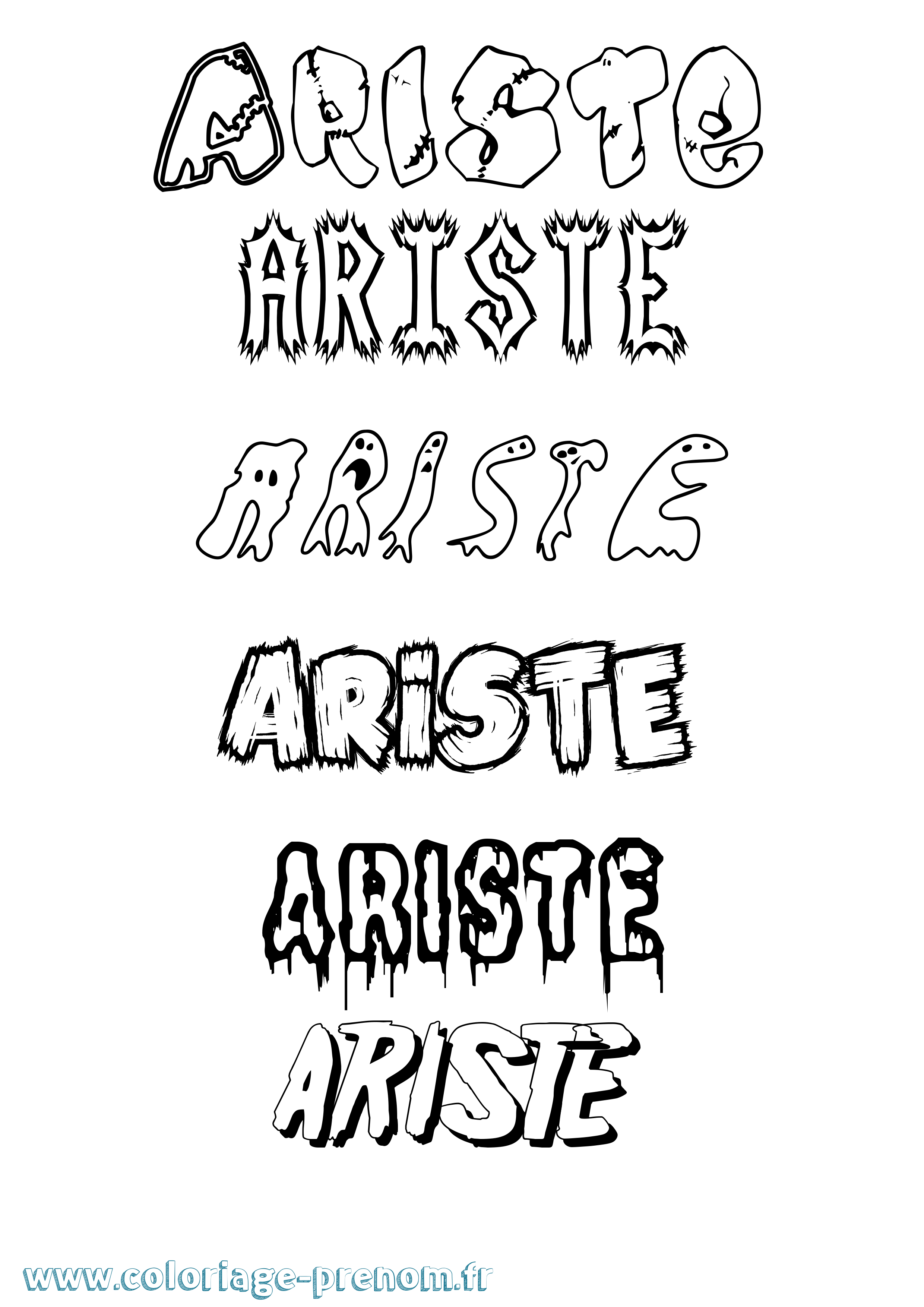 Coloriage prénom Ariste Frisson