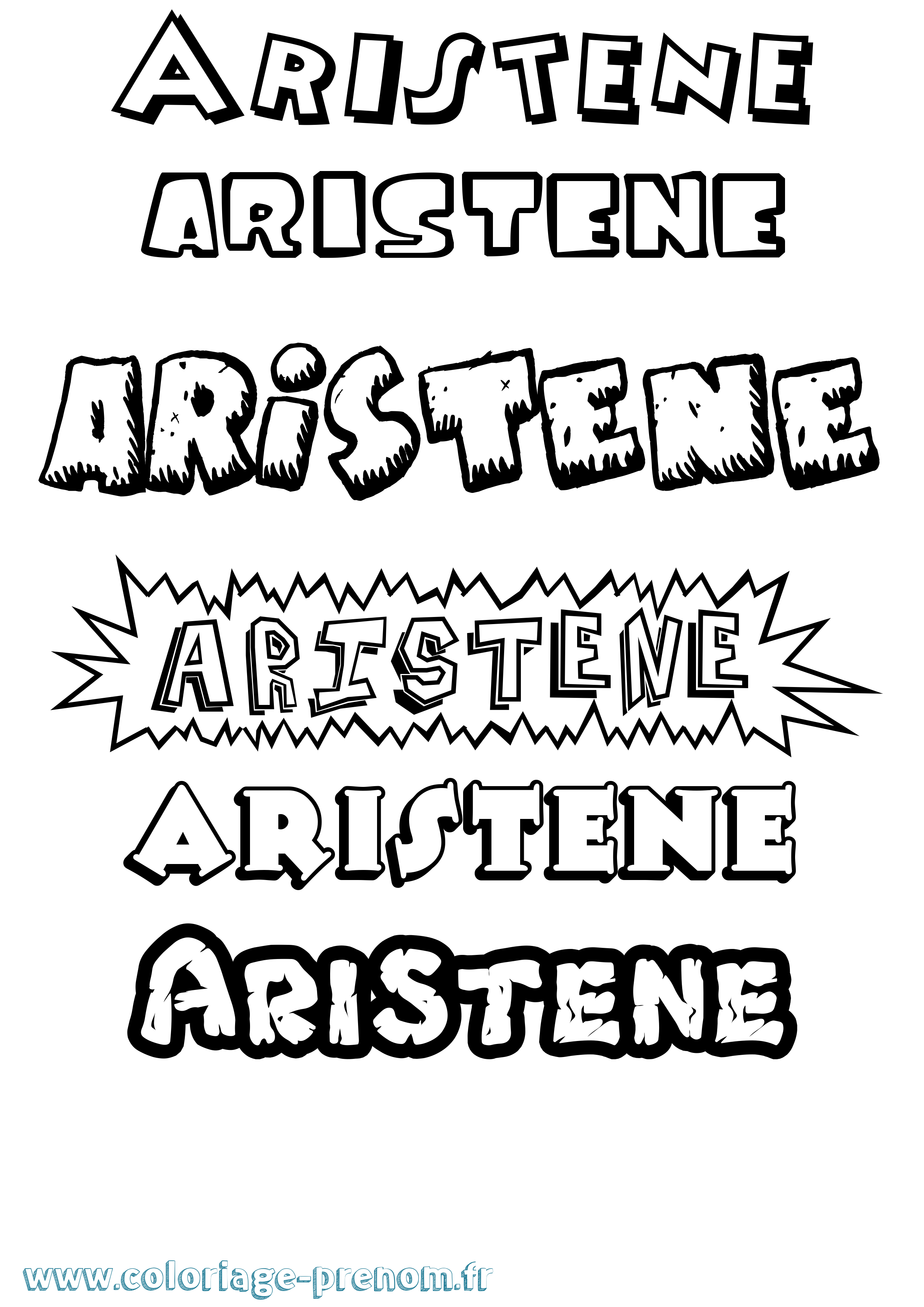 Coloriage prénom Aristene Dessin Animé