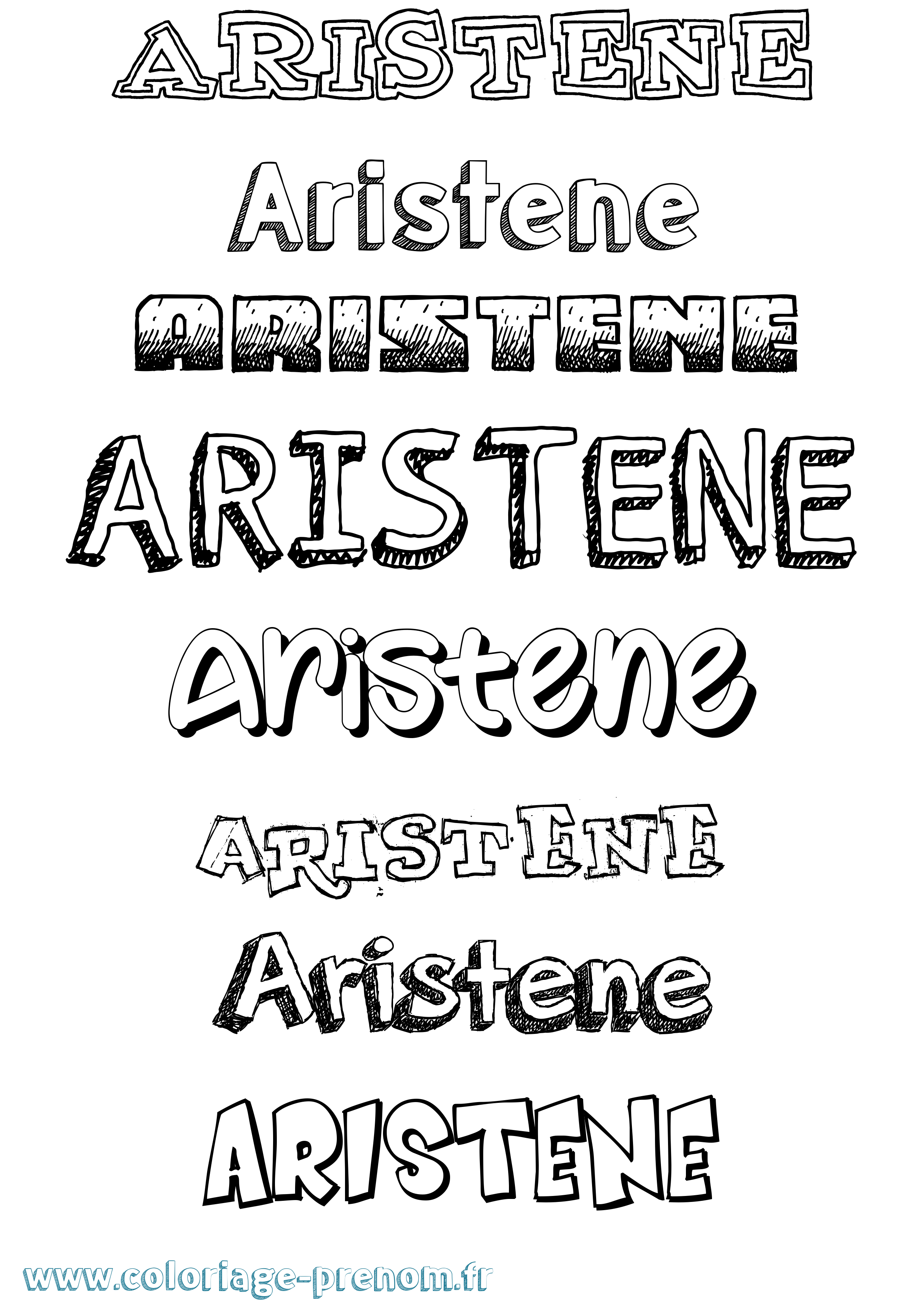 Coloriage prénom Aristene Dessiné