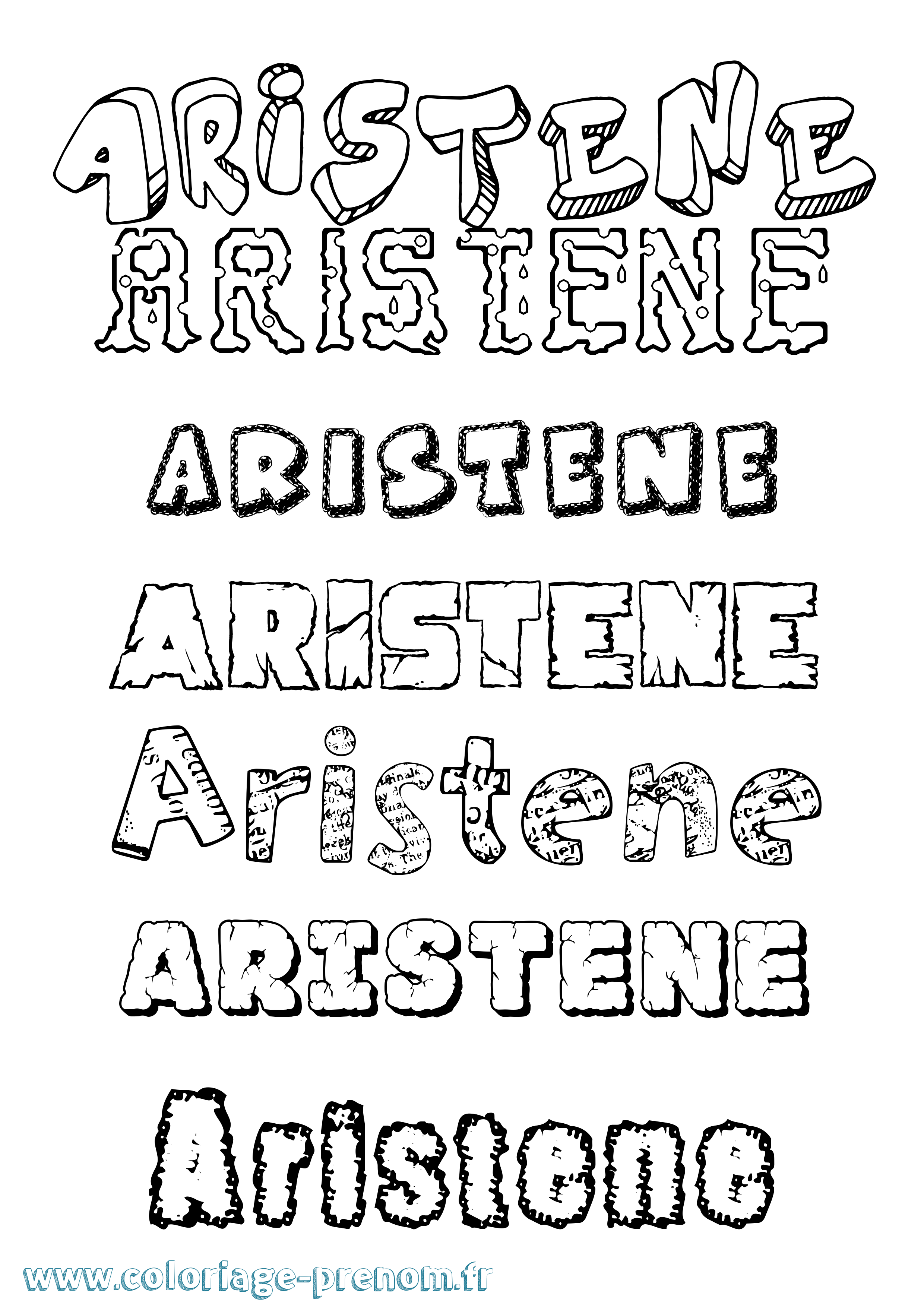 Coloriage prénom Aristene Destructuré