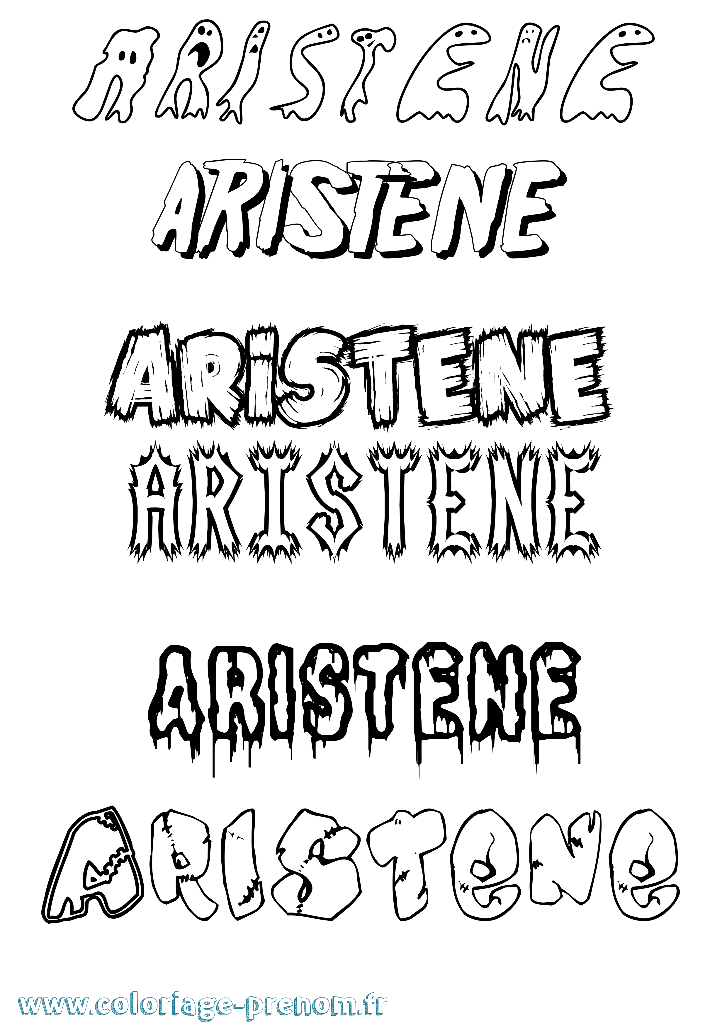Coloriage prénom Aristene Frisson