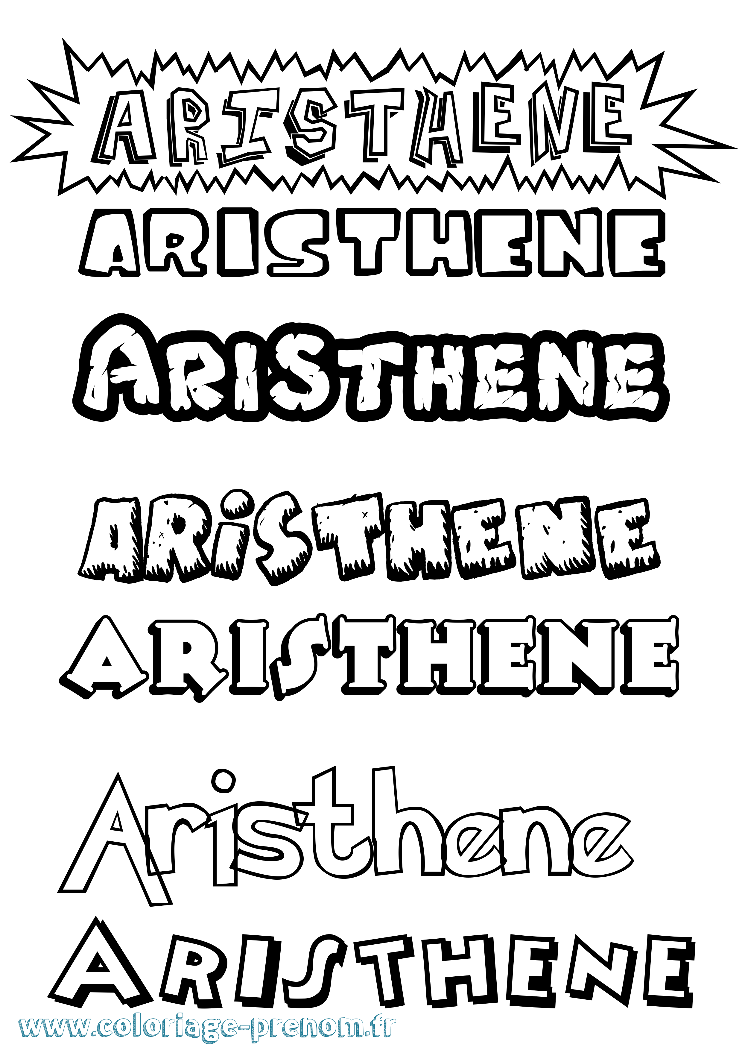 Coloriage prénom Aristhene Dessin Animé