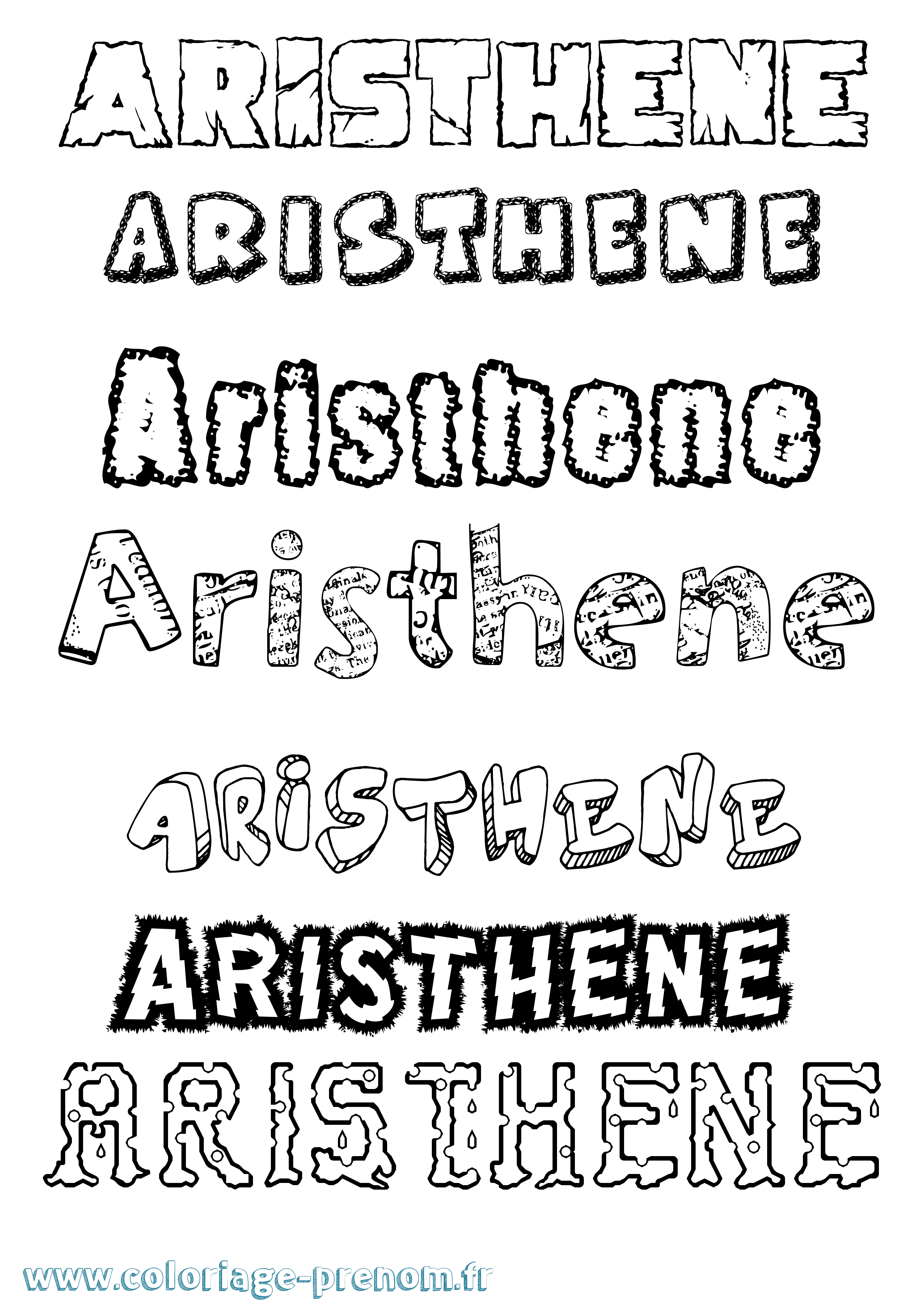 Coloriage prénom Aristhene Destructuré