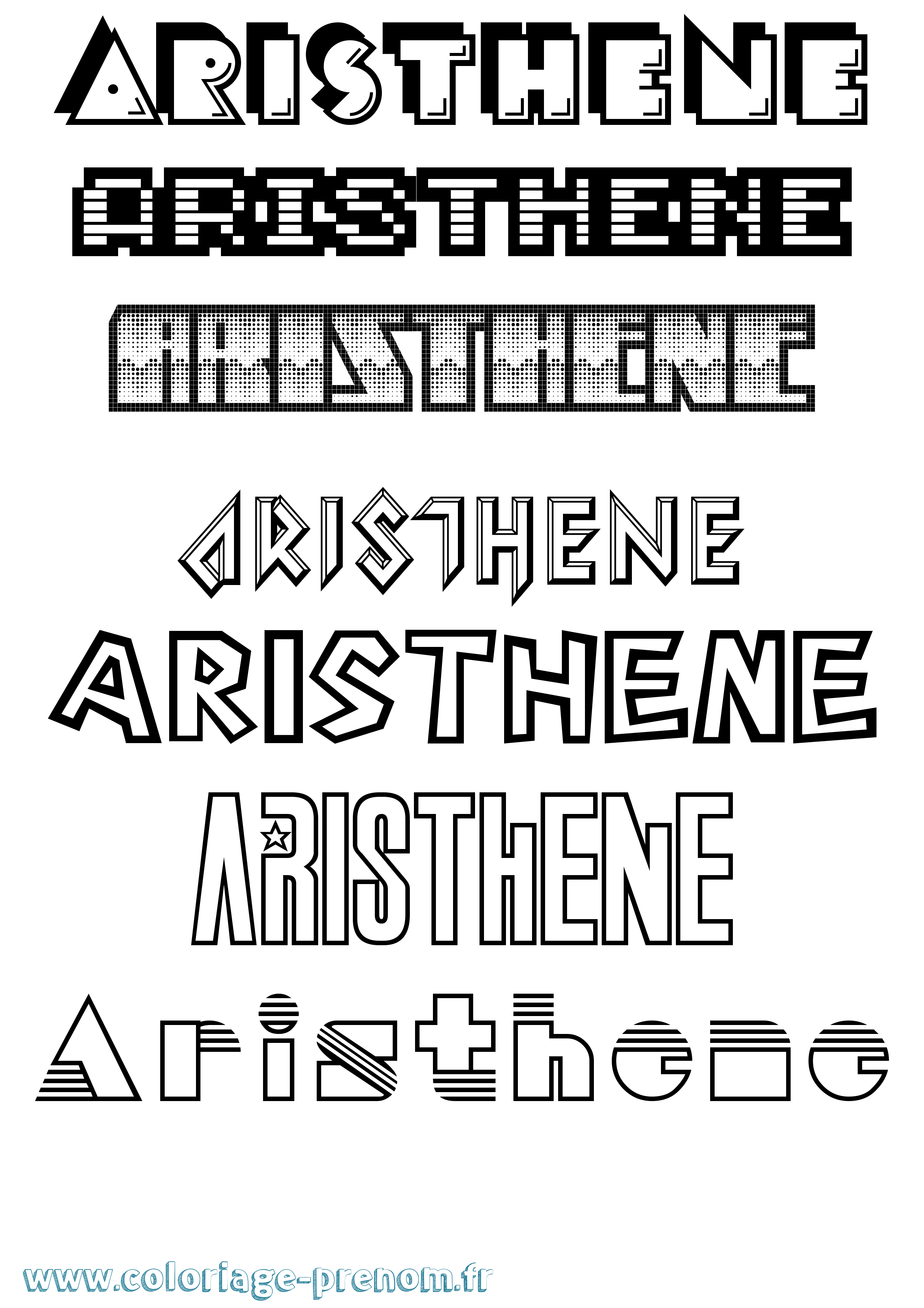 Coloriage prénom Aristhene Jeux Vidéos