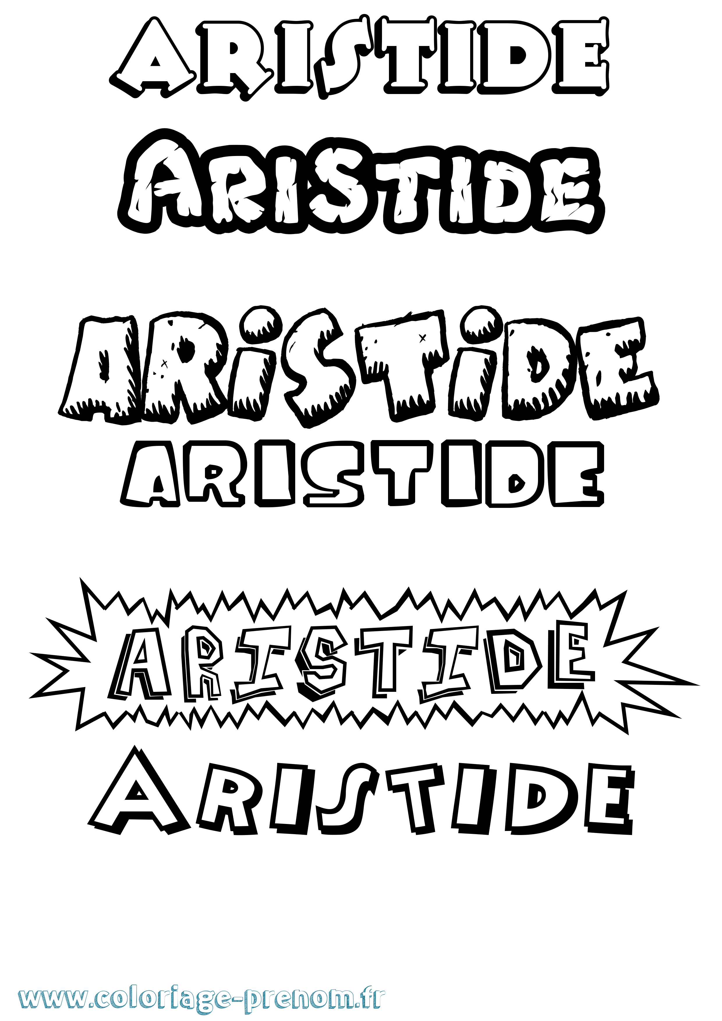 Coloriage prénom Aristide Dessin Animé