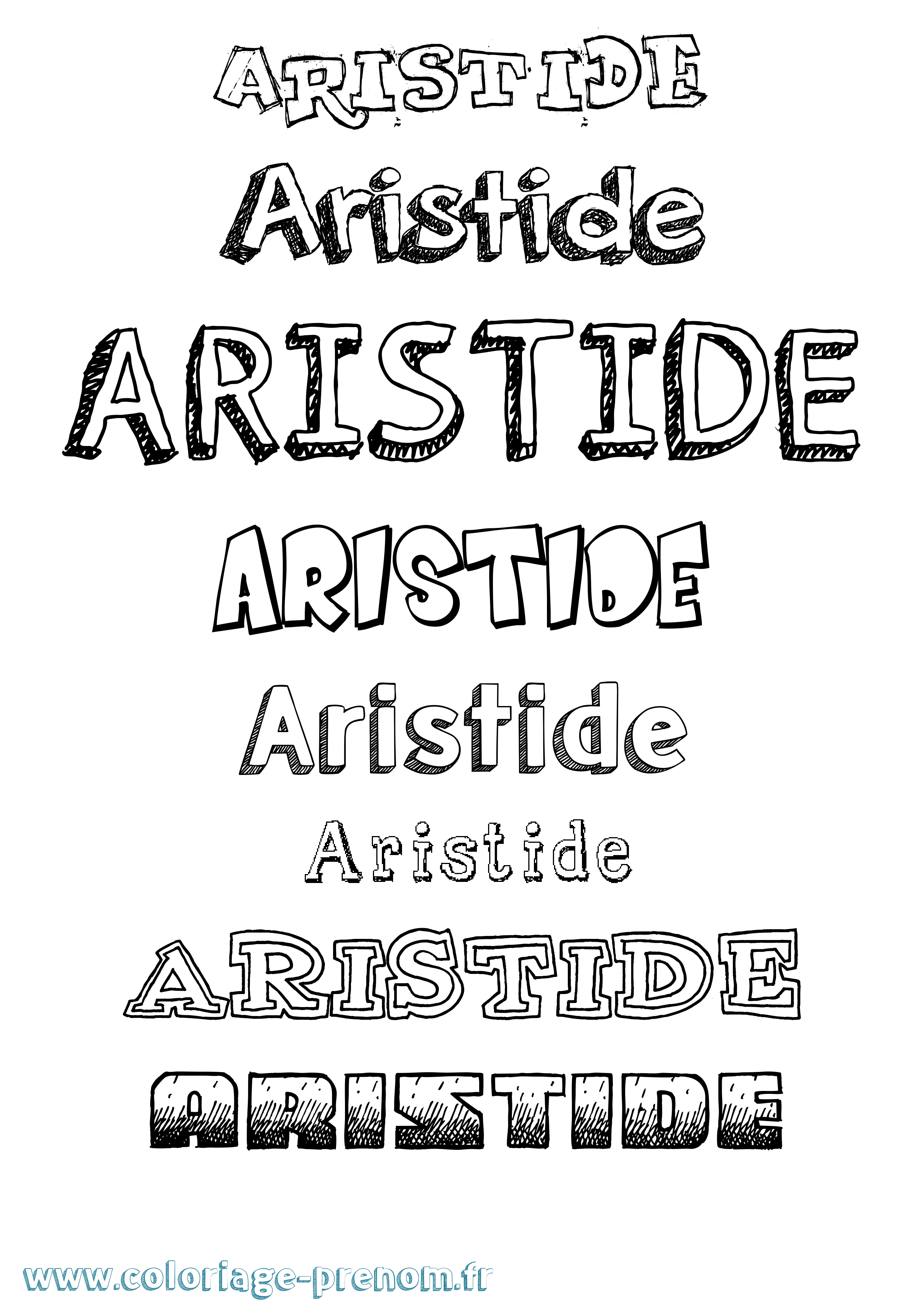 Coloriage prénom Aristide Dessiné