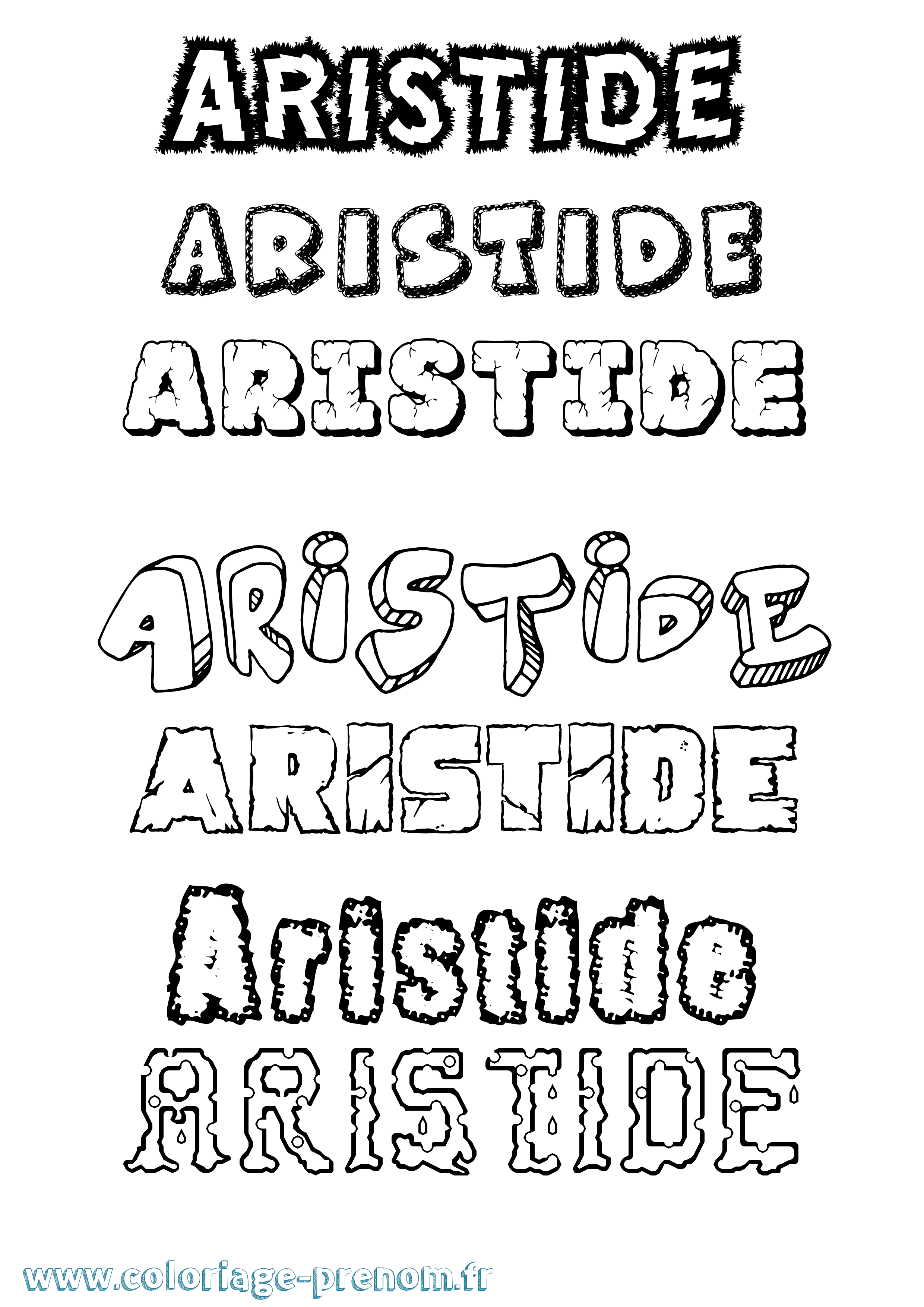 Coloriage prénom Aristide Destructuré
