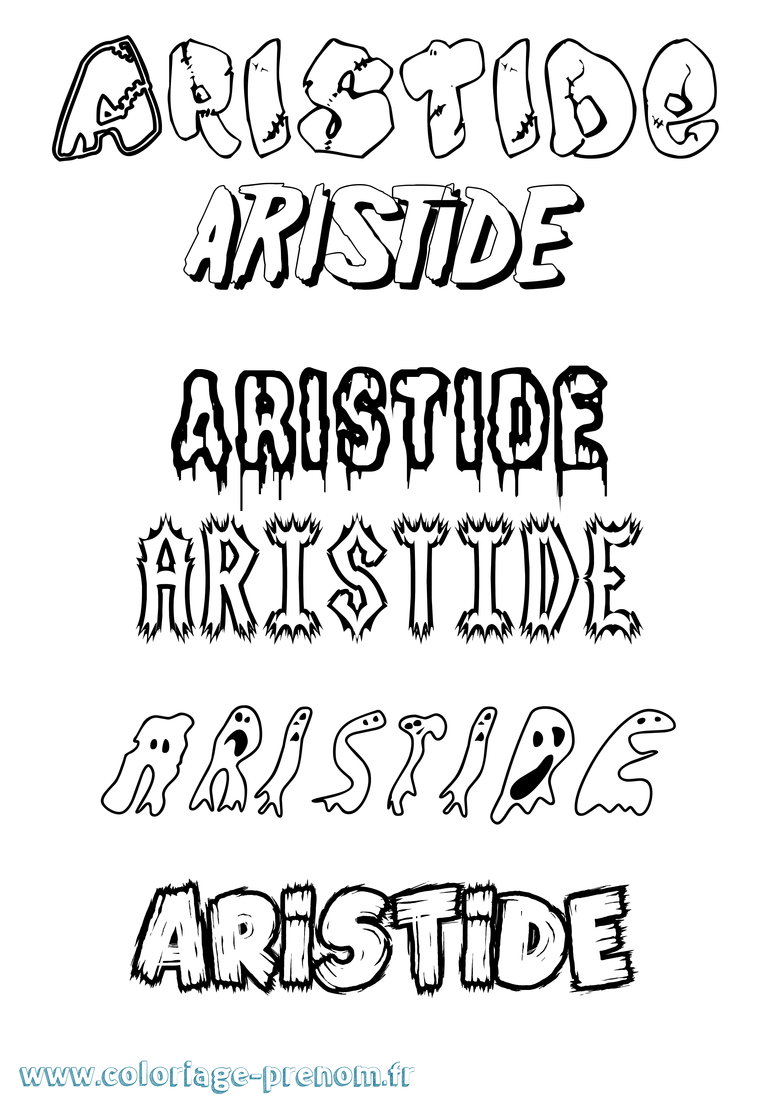 Coloriage prénom Aristide Frisson