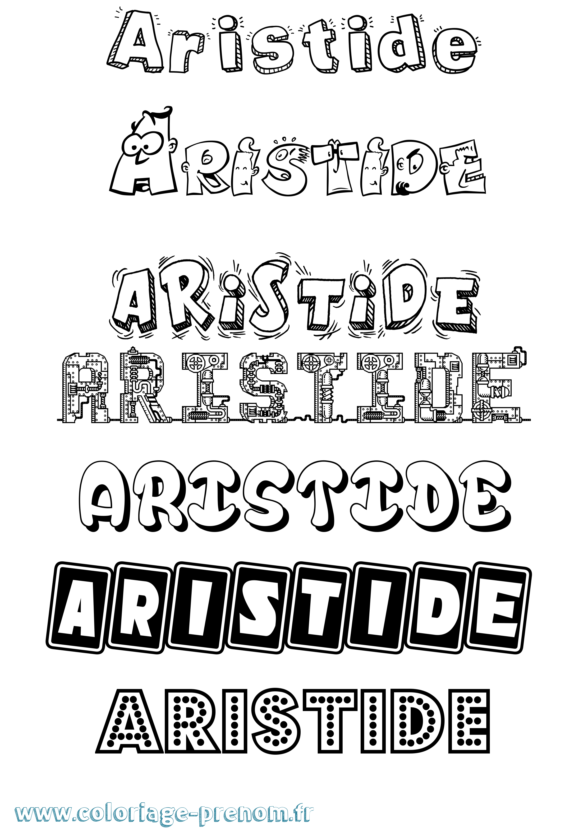 Coloriage prénom Aristide Fun