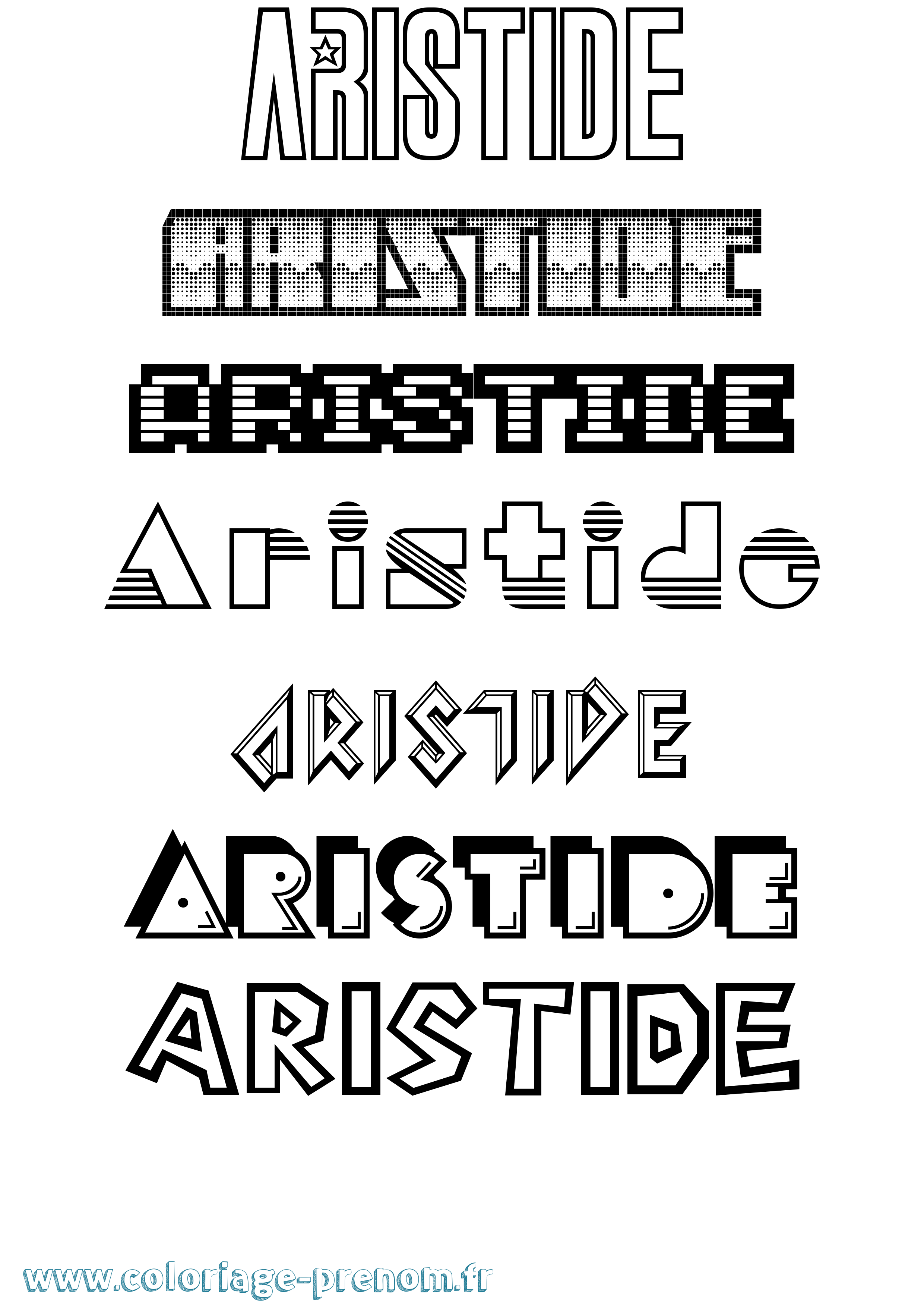 Coloriage prénom Aristide