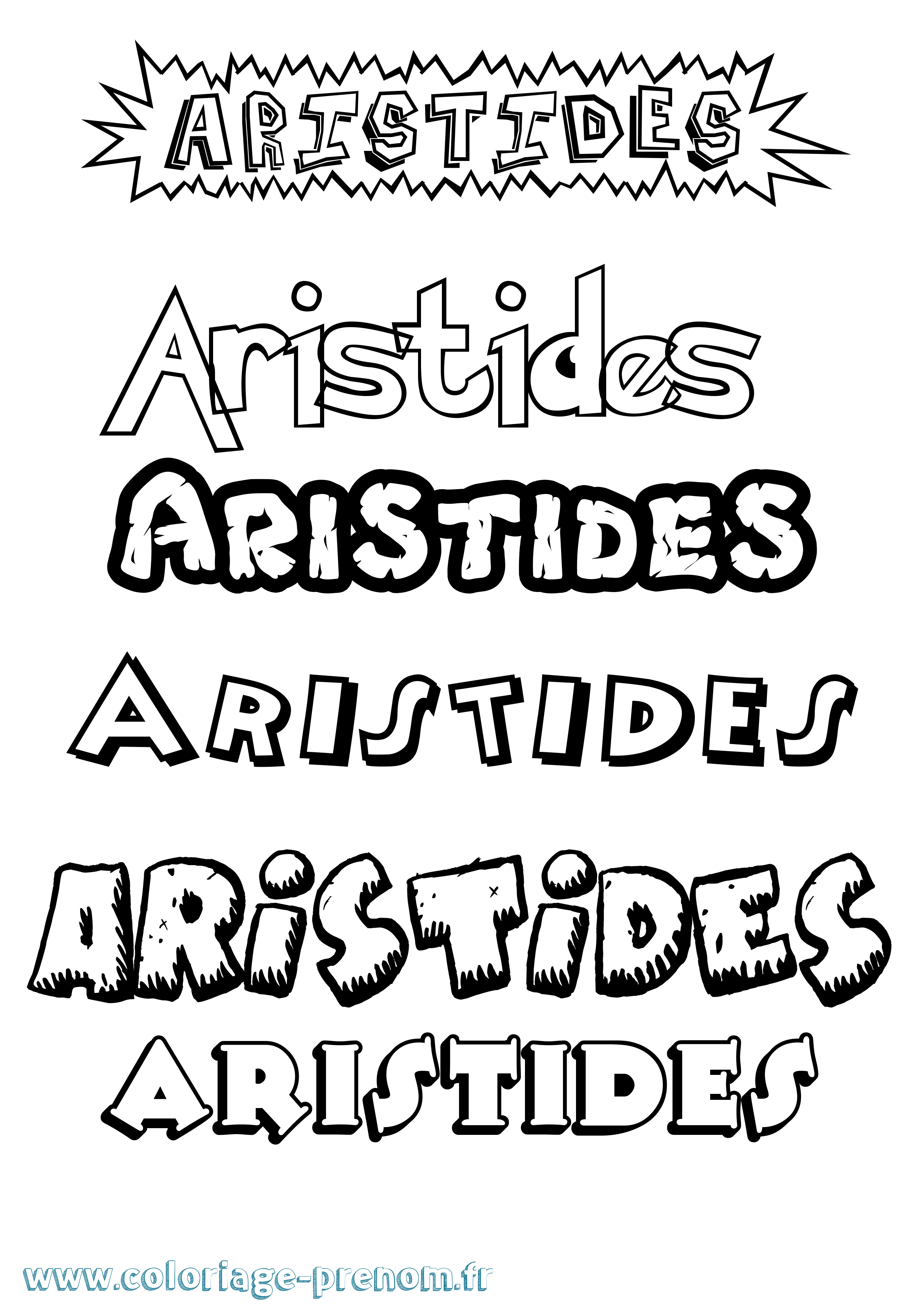 Coloriage prénom Aristides Dessin Animé