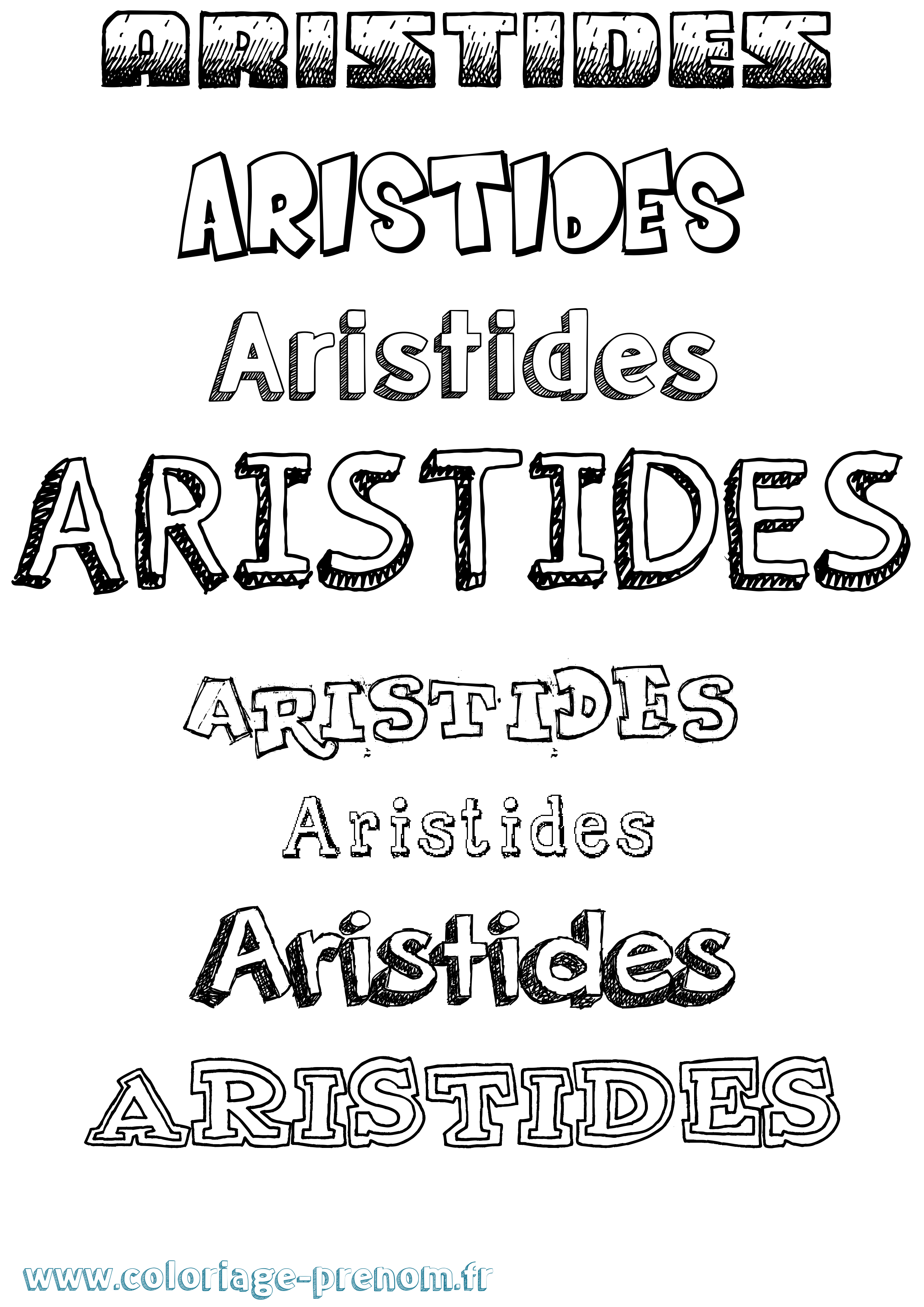 Coloriage prénom Aristides Dessiné