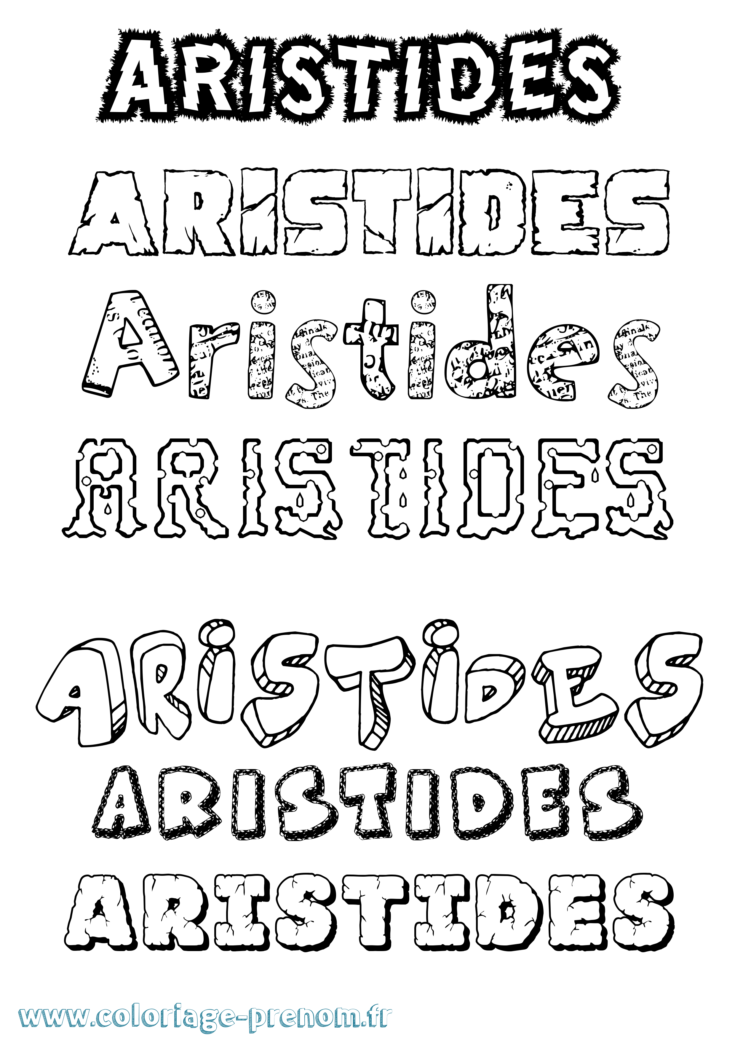 Coloriage prénom Aristides Destructuré