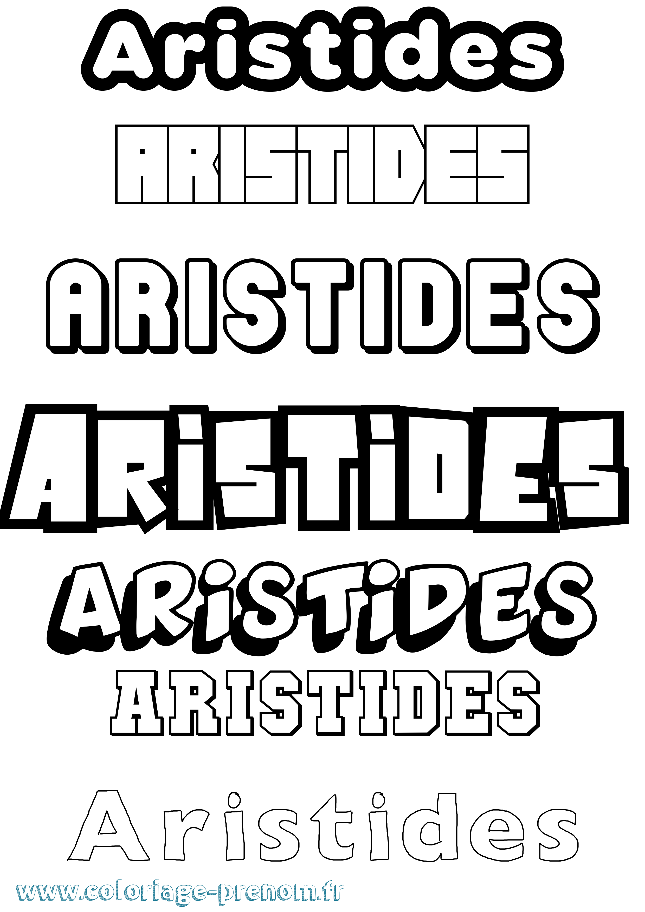 Coloriage prénom Aristides Simple