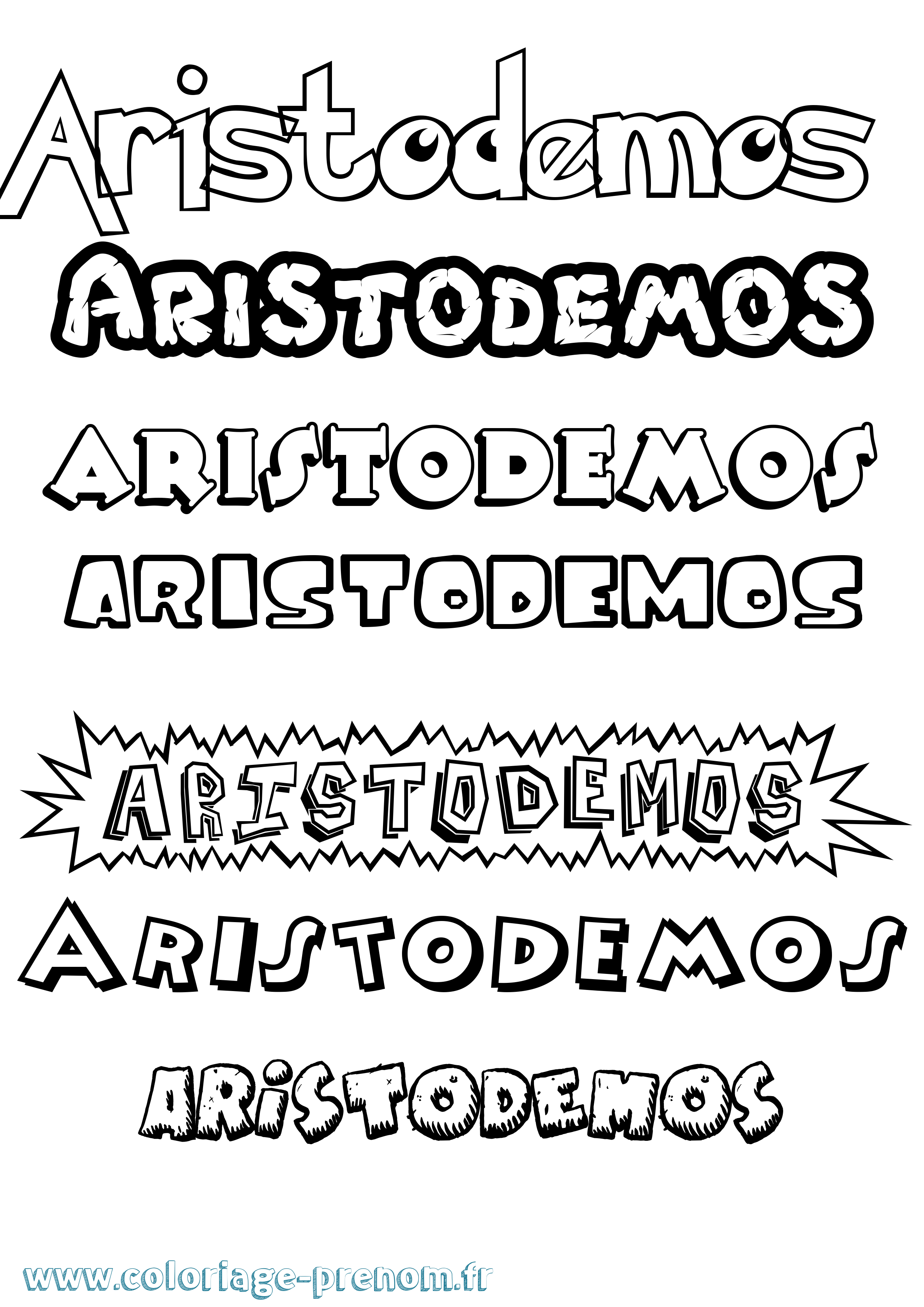 Coloriage prénom Aristodemos Dessin Animé