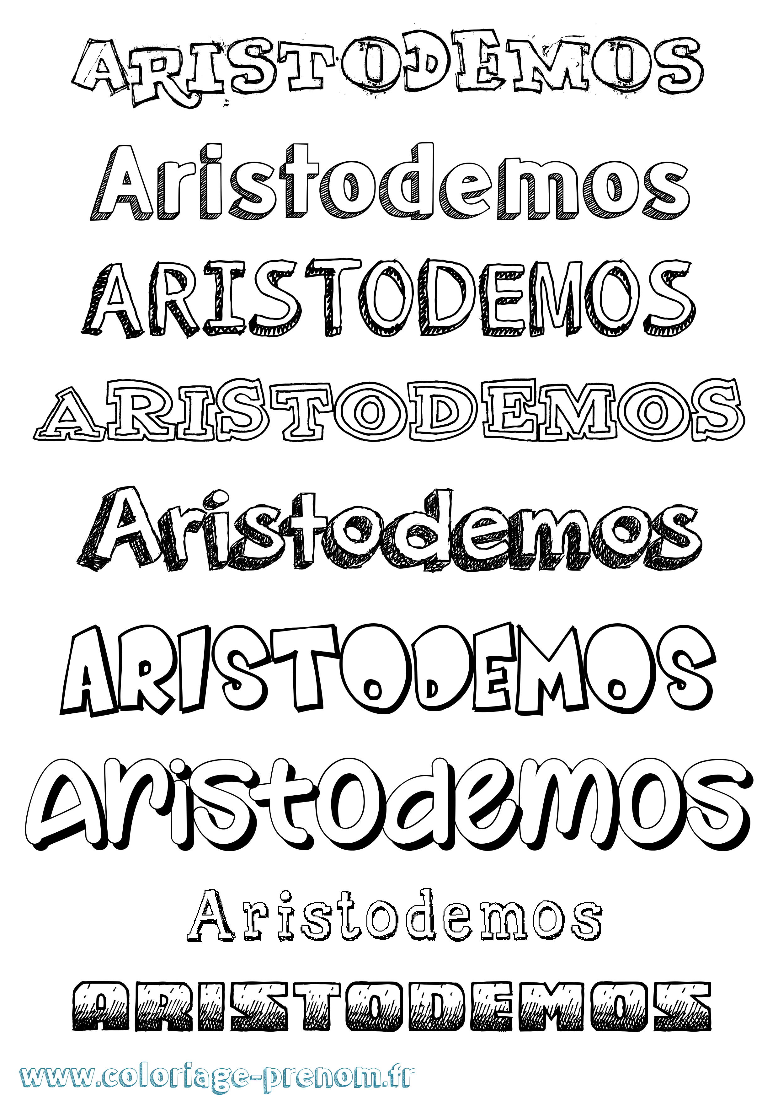 Coloriage prénom Aristodemos Dessiné