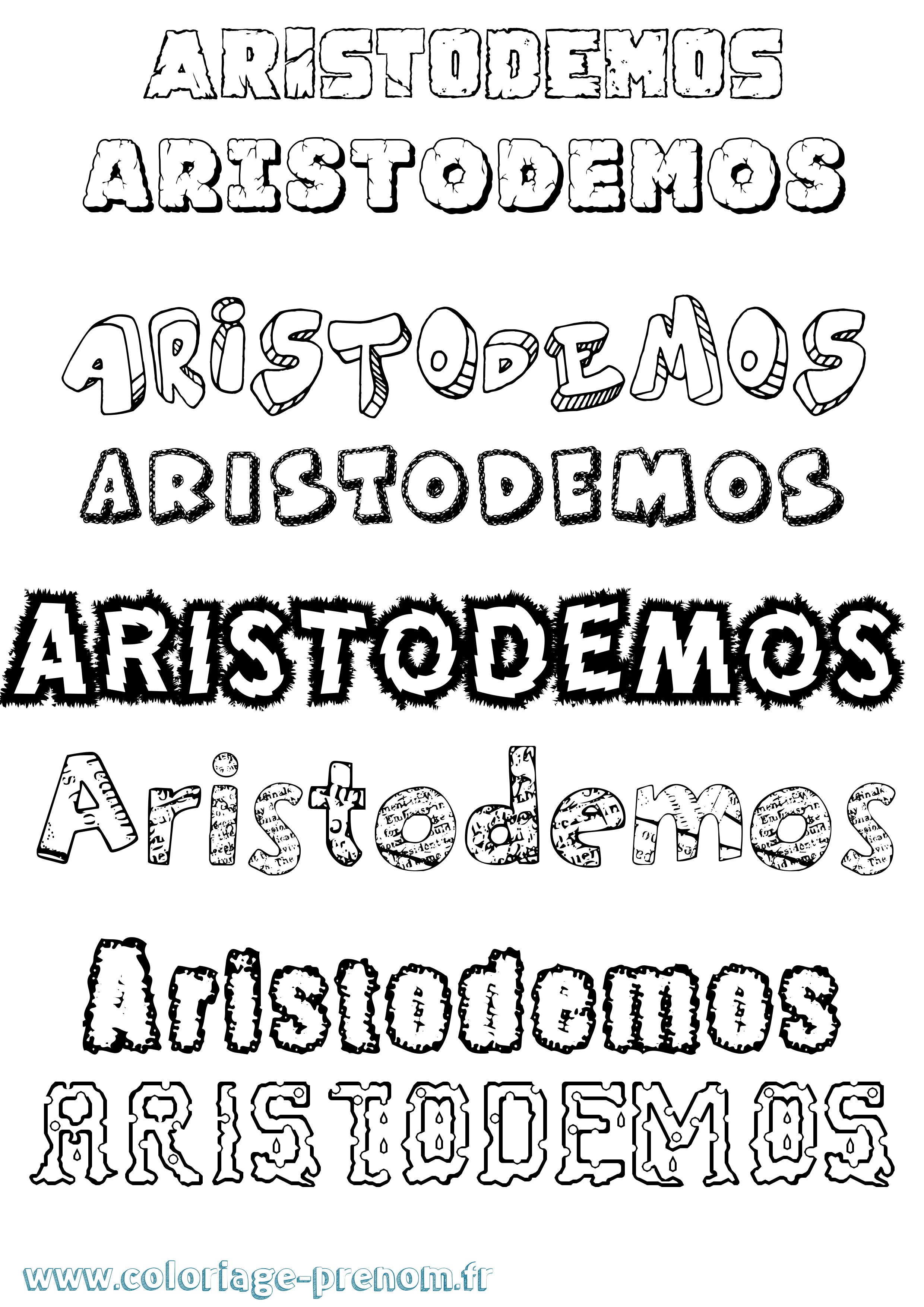 Coloriage Aristodemos Destructuré Coloriage prénom Aristodemos Destructuré