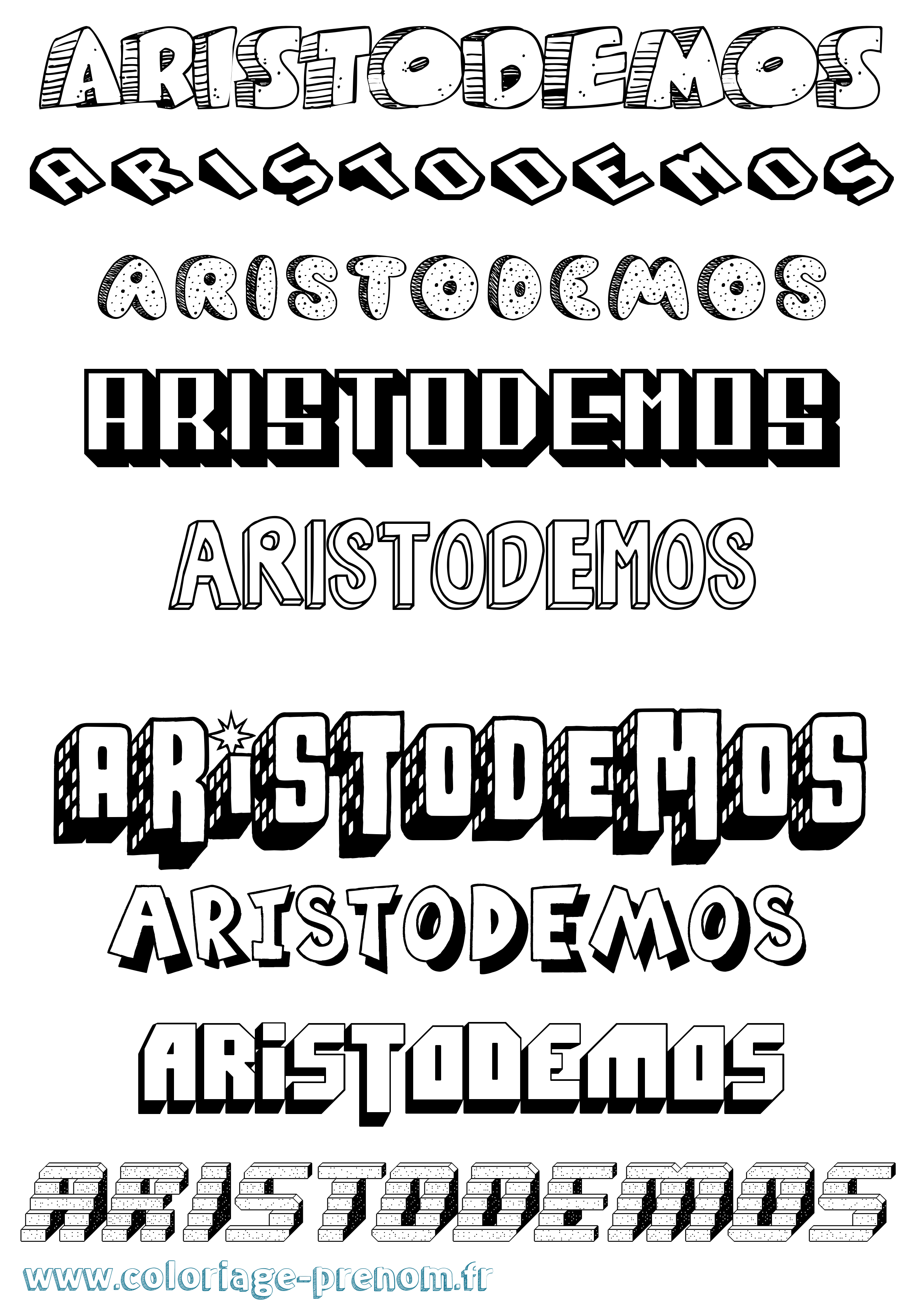 Coloriage Aristodemos Effet 3D Coloriage prénom Aristodemos Effet 3D
