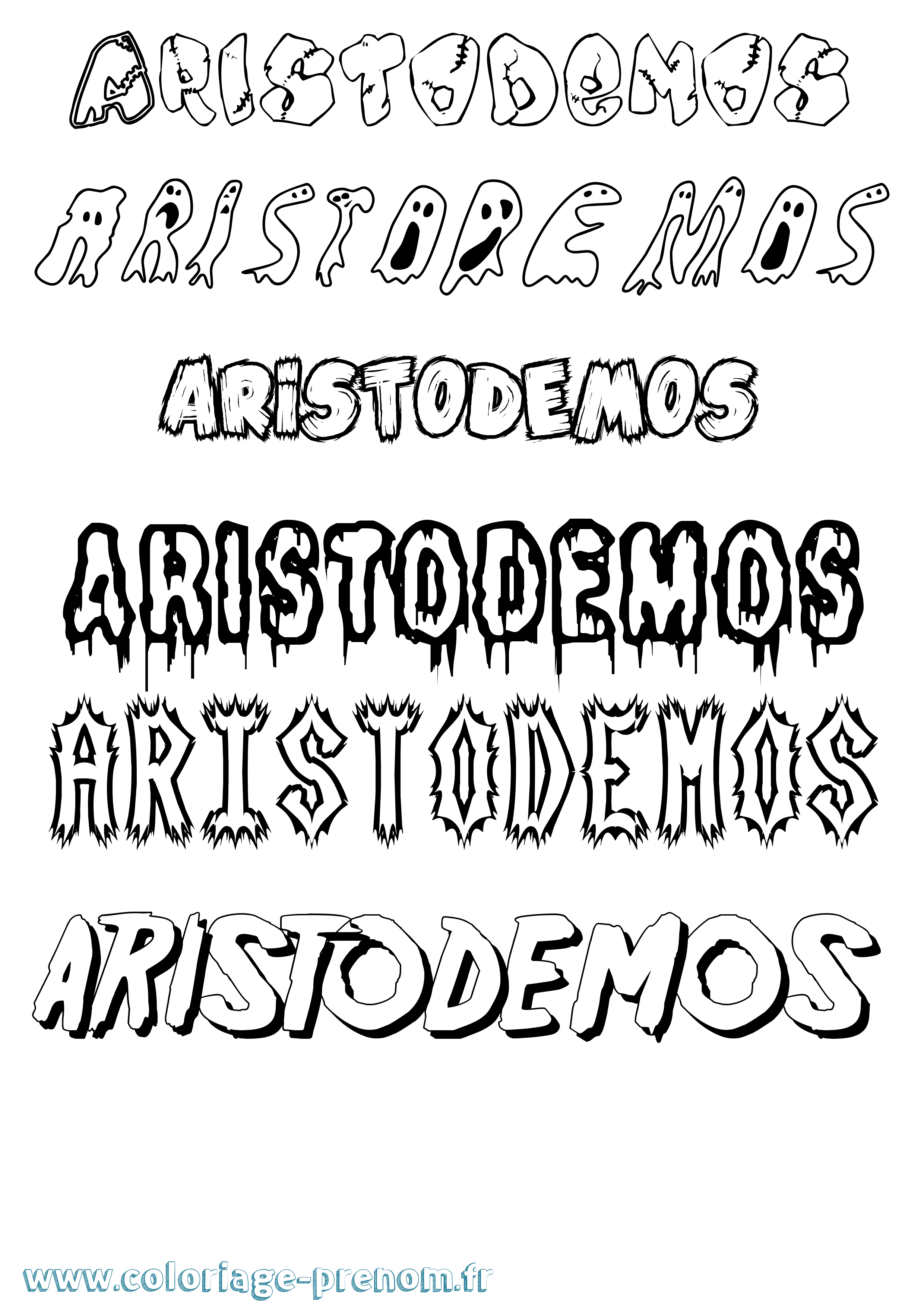 Coloriage Aristodemos Frisson Coloriage prénom Aristodemos Frisson