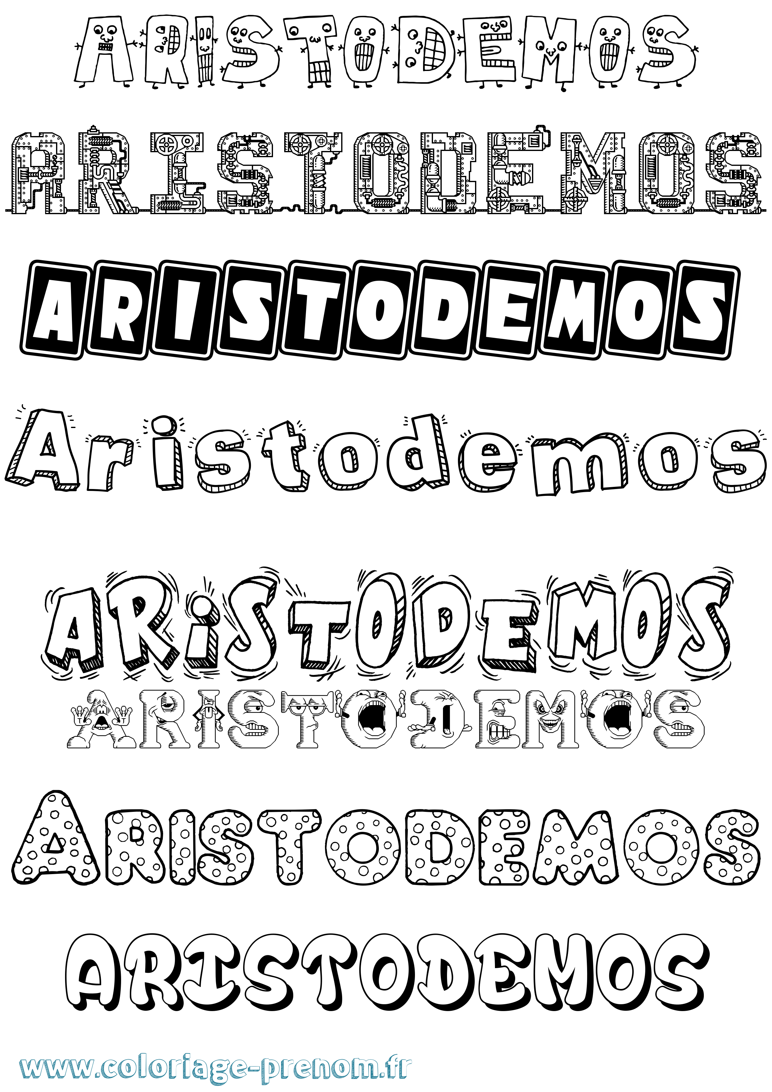 Coloriage prénom Aristodemos Fun