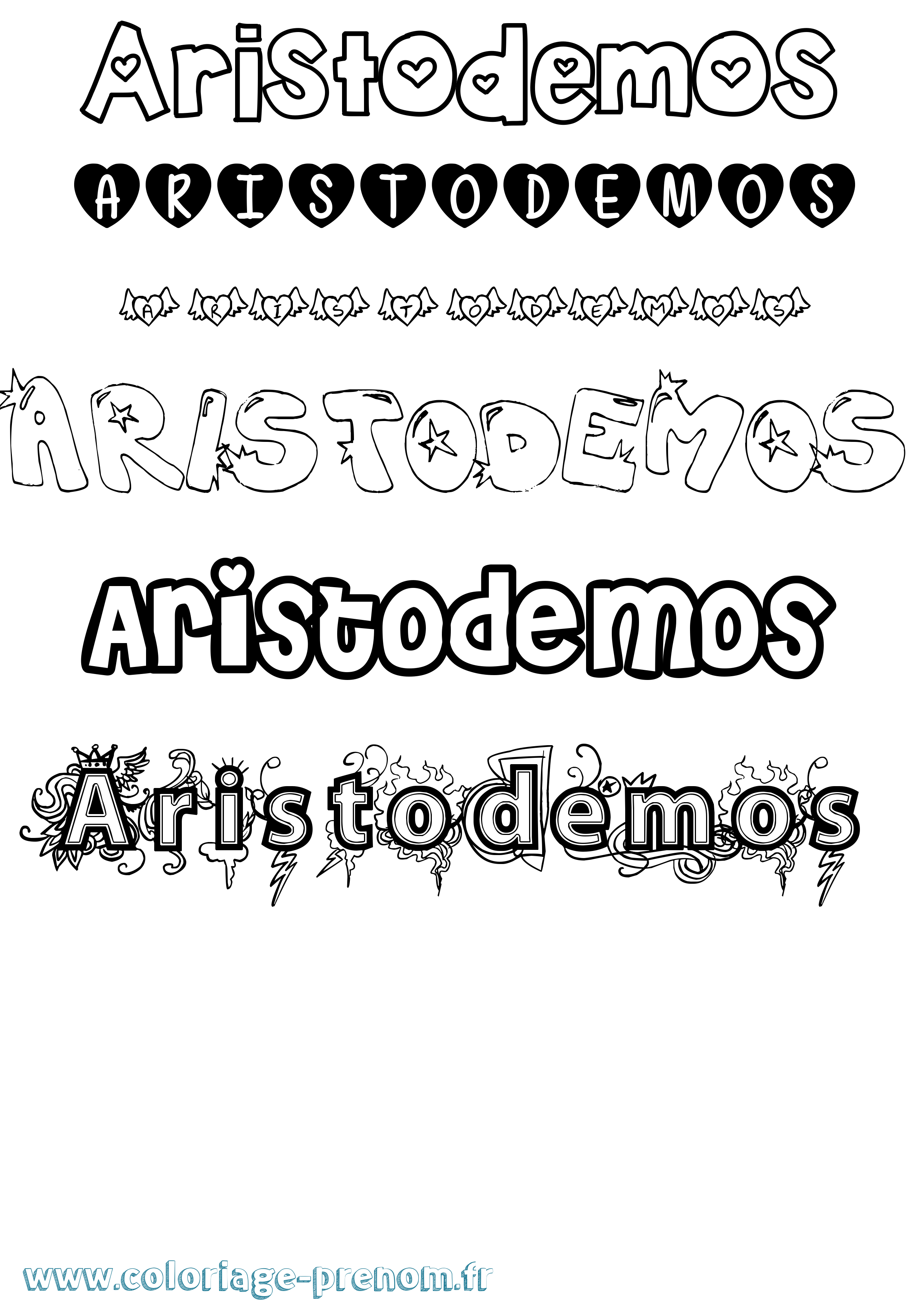 Coloriage Aristodemos Girly Coloriage prénom Aristodemos Girly