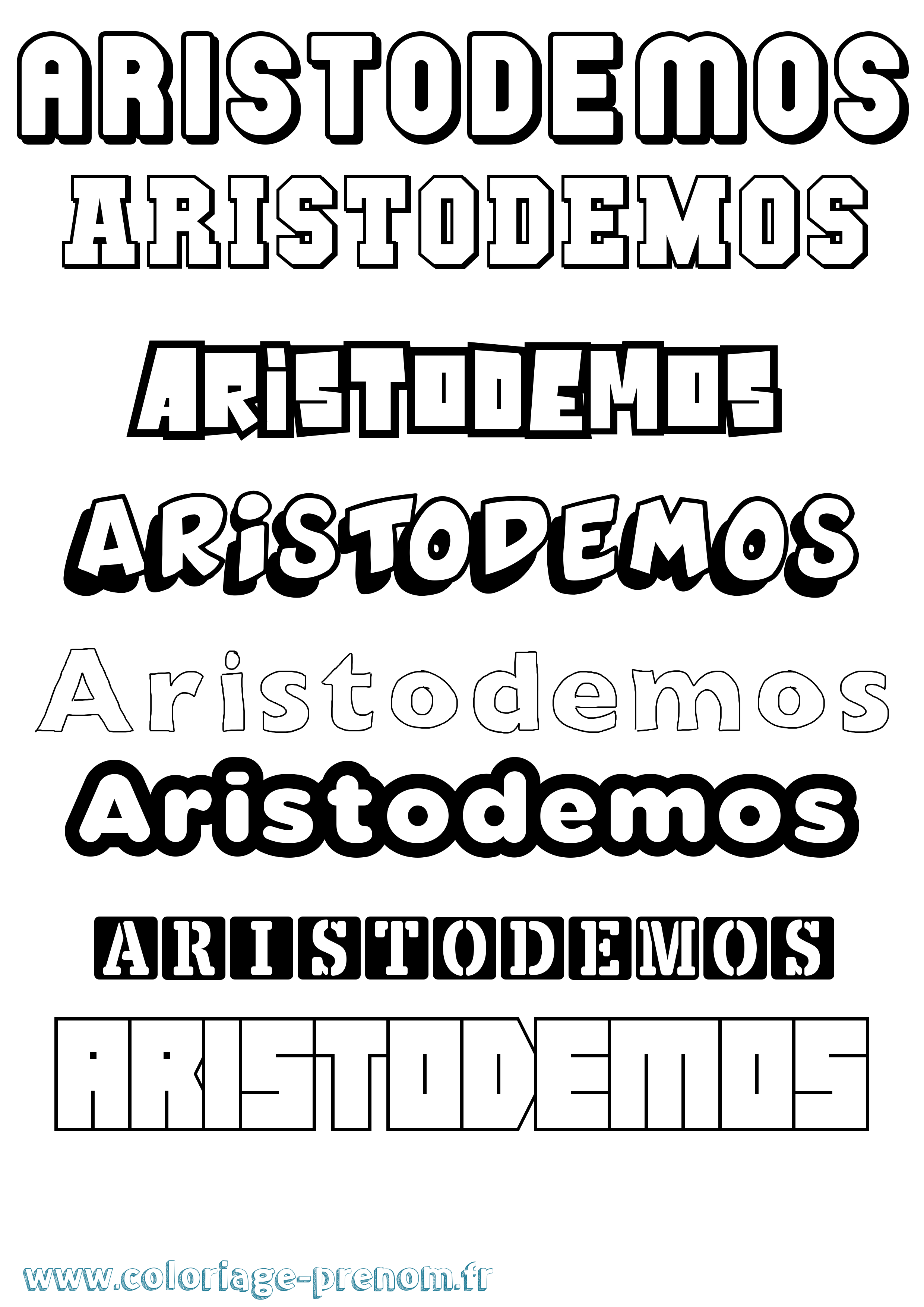 Coloriage prénom Aristodemos Simple