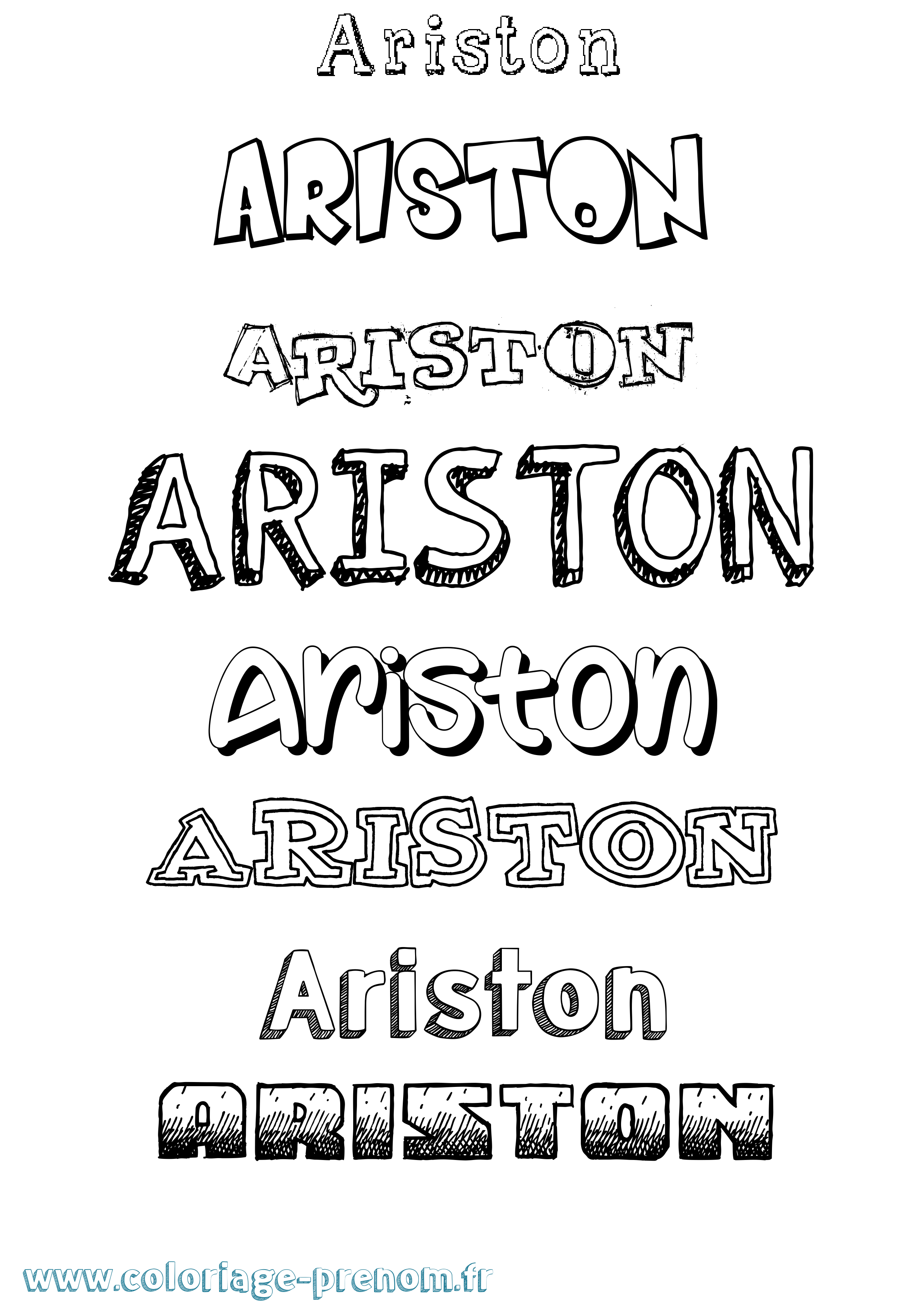 Coloriage prénom Ariston Dessiné