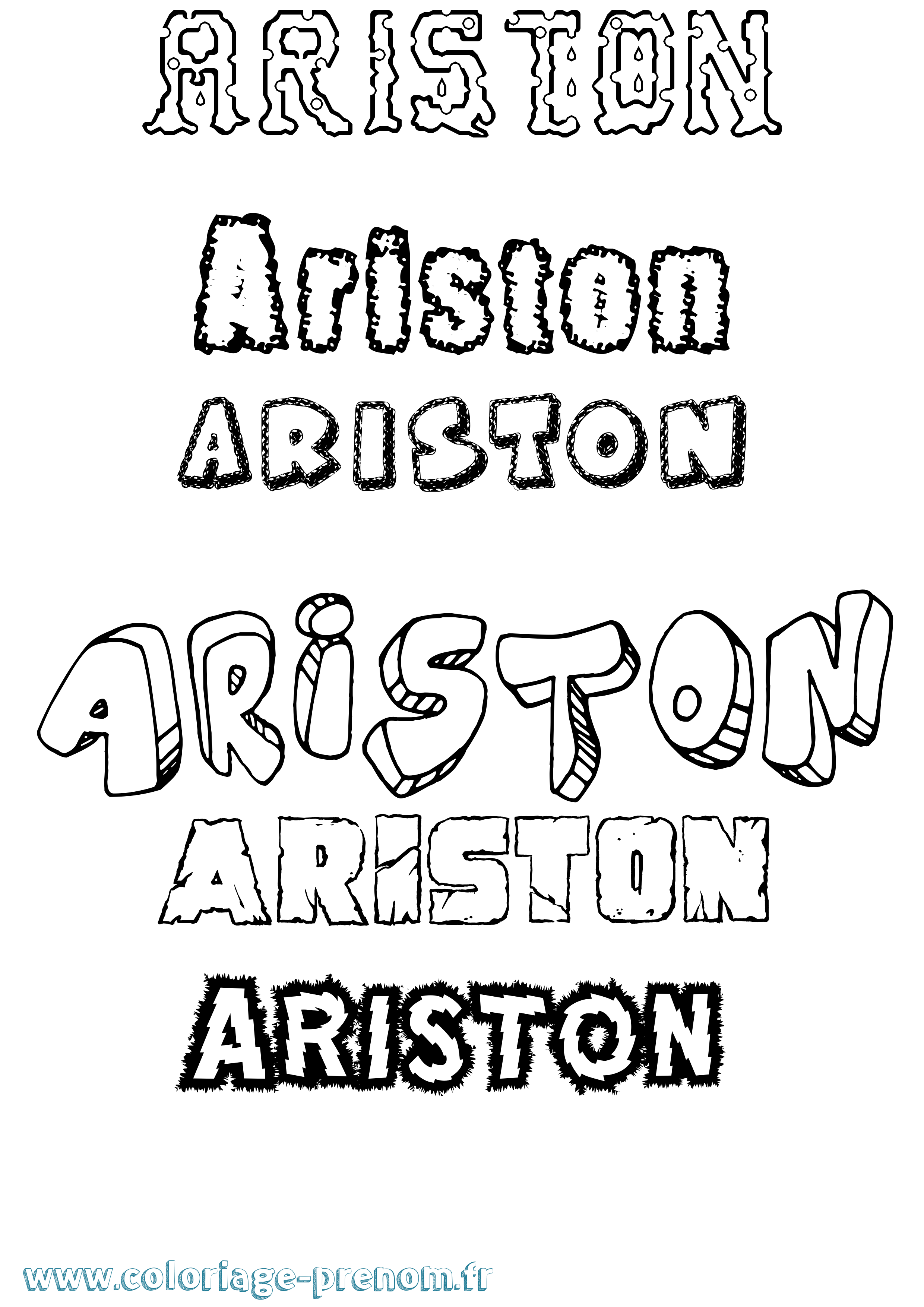Coloriage prénom Ariston Destructuré