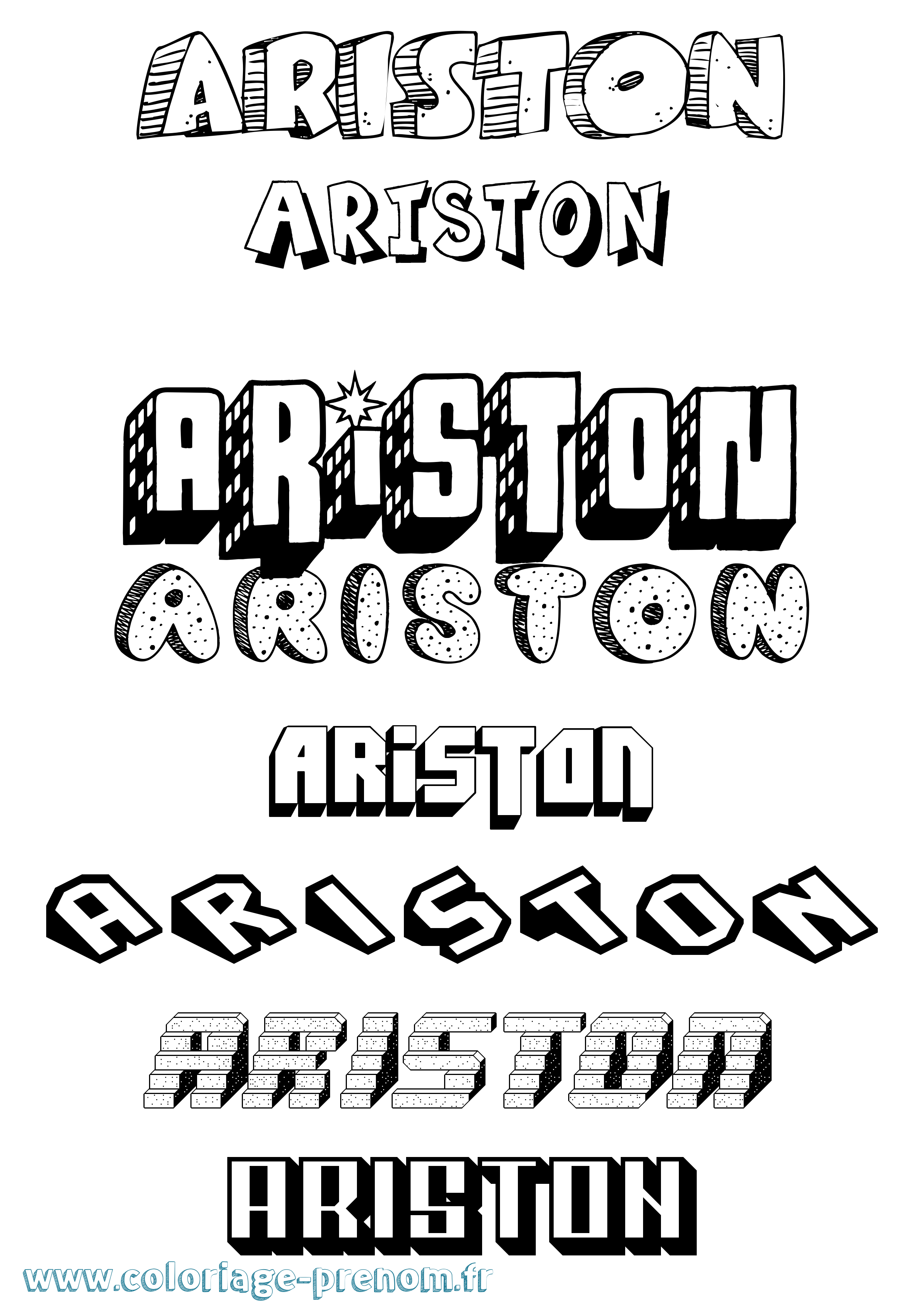 Coloriage prénom Ariston Effet 3D