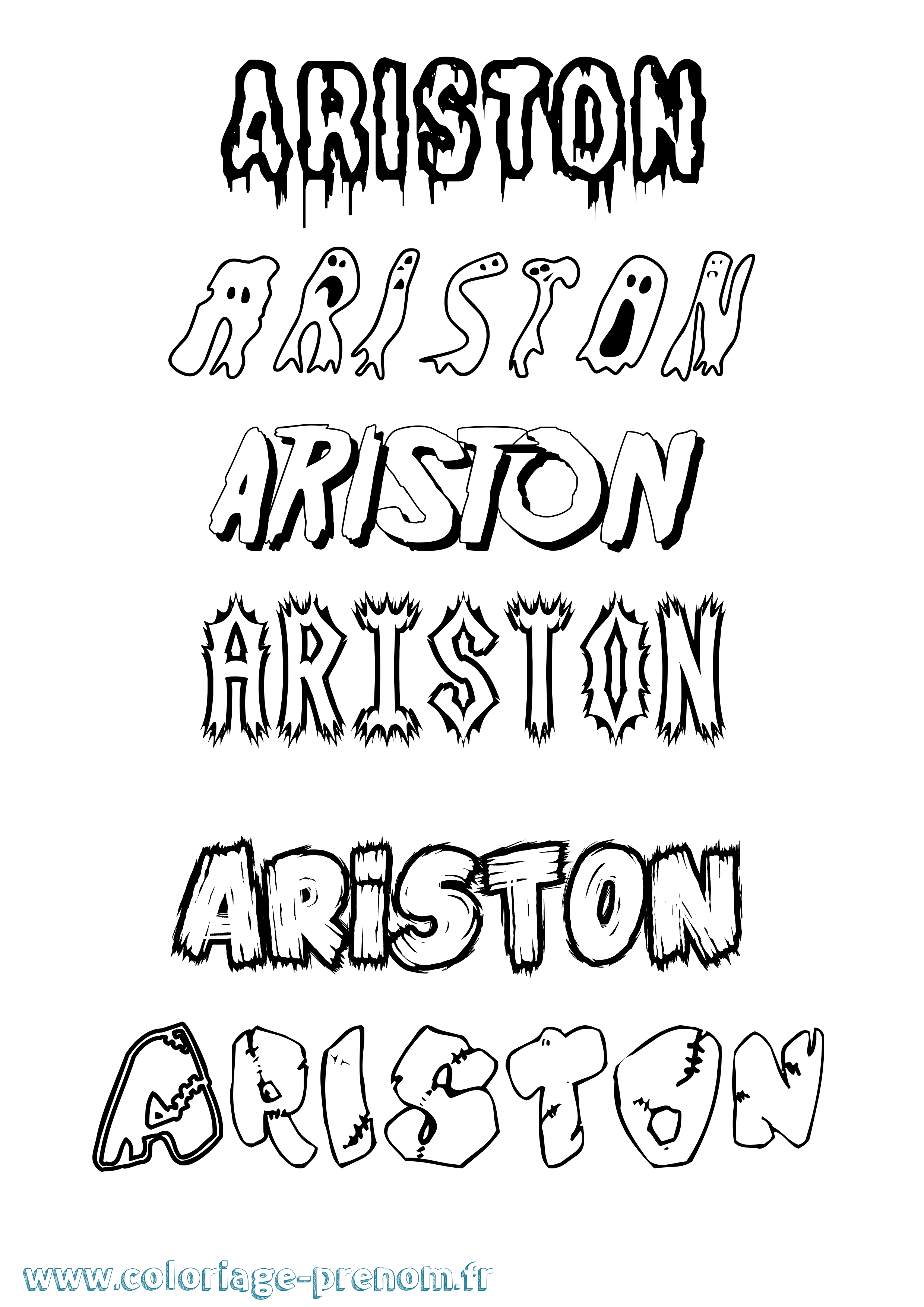 Coloriage prénom Ariston Frisson