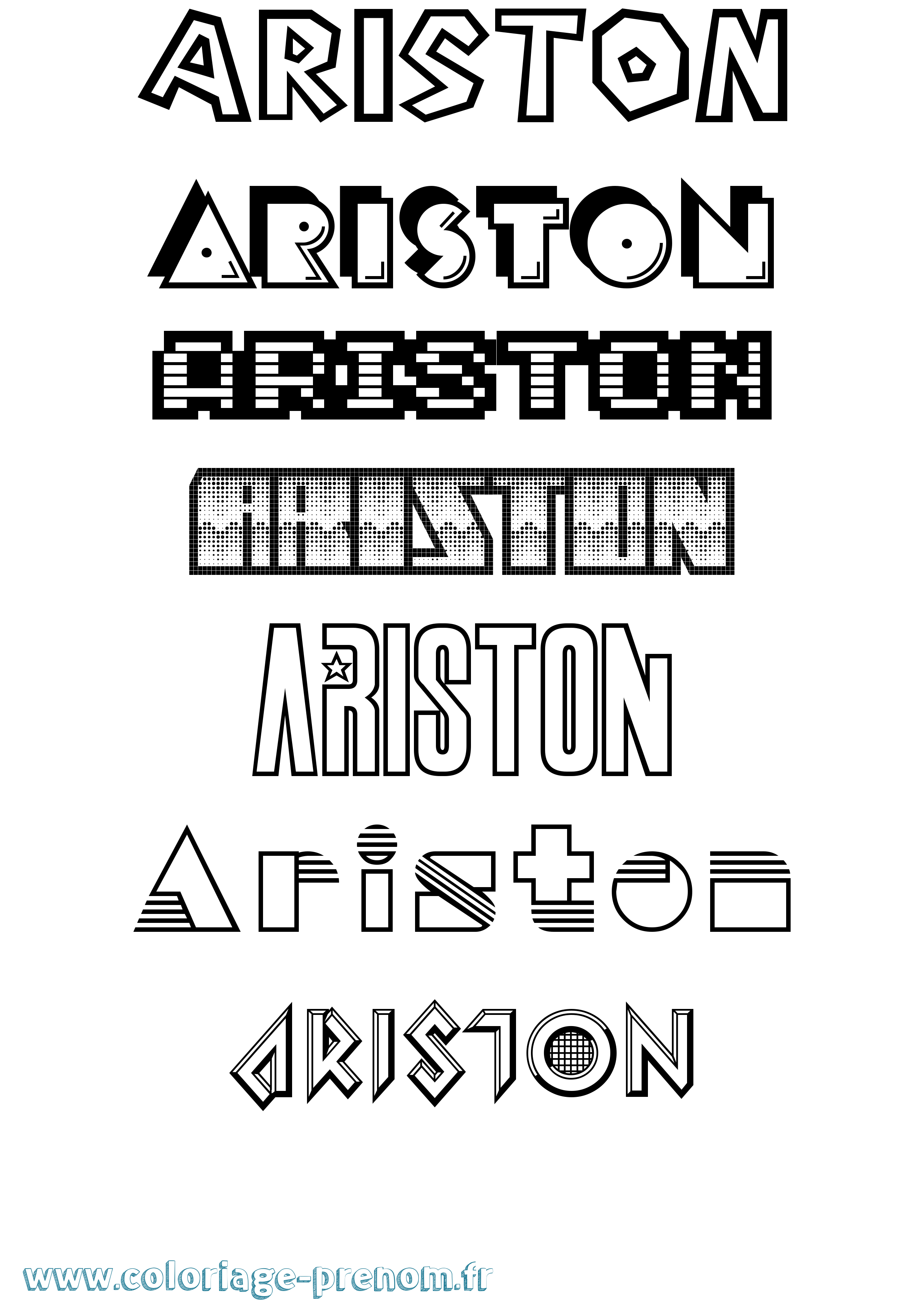 Coloriage prénom Ariston Jeux Vidéos