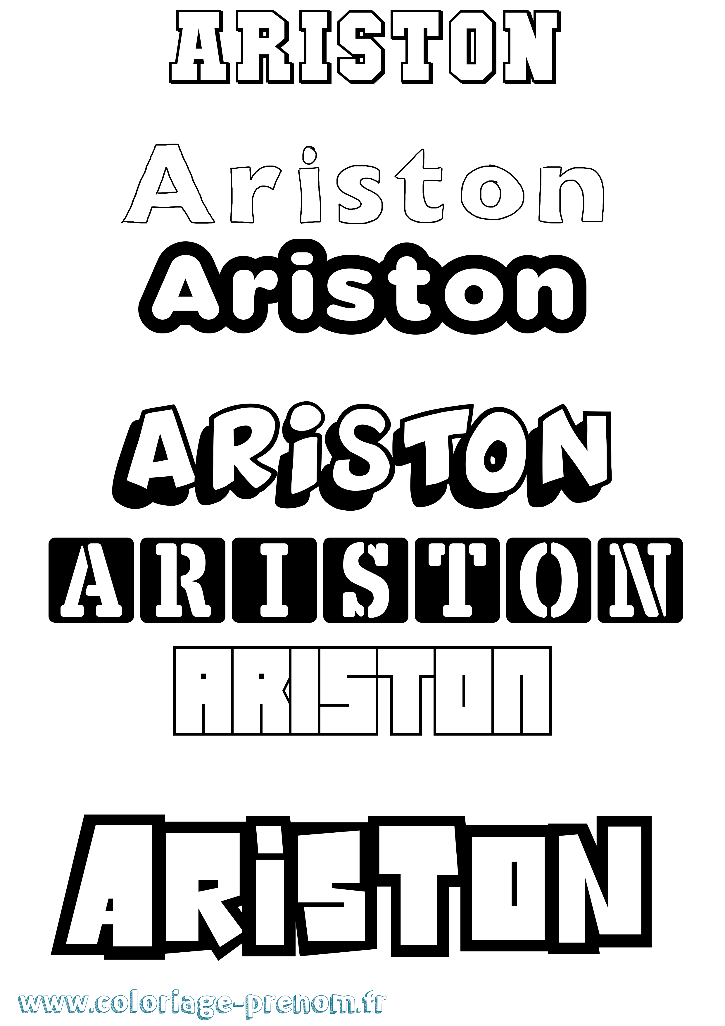 Coloriage prénom Ariston Simple