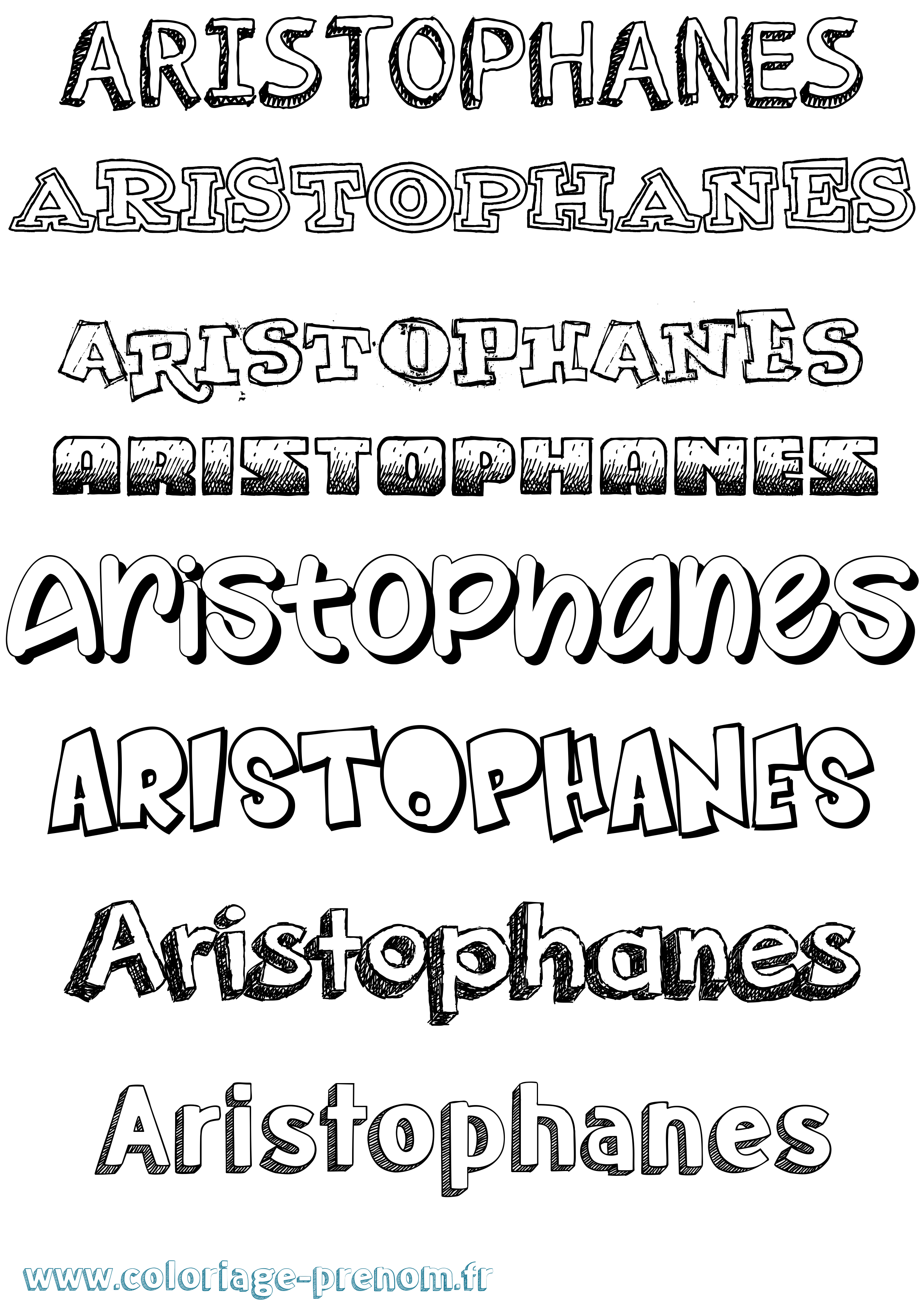 Coloriage prénom Aristophanes Dessiné