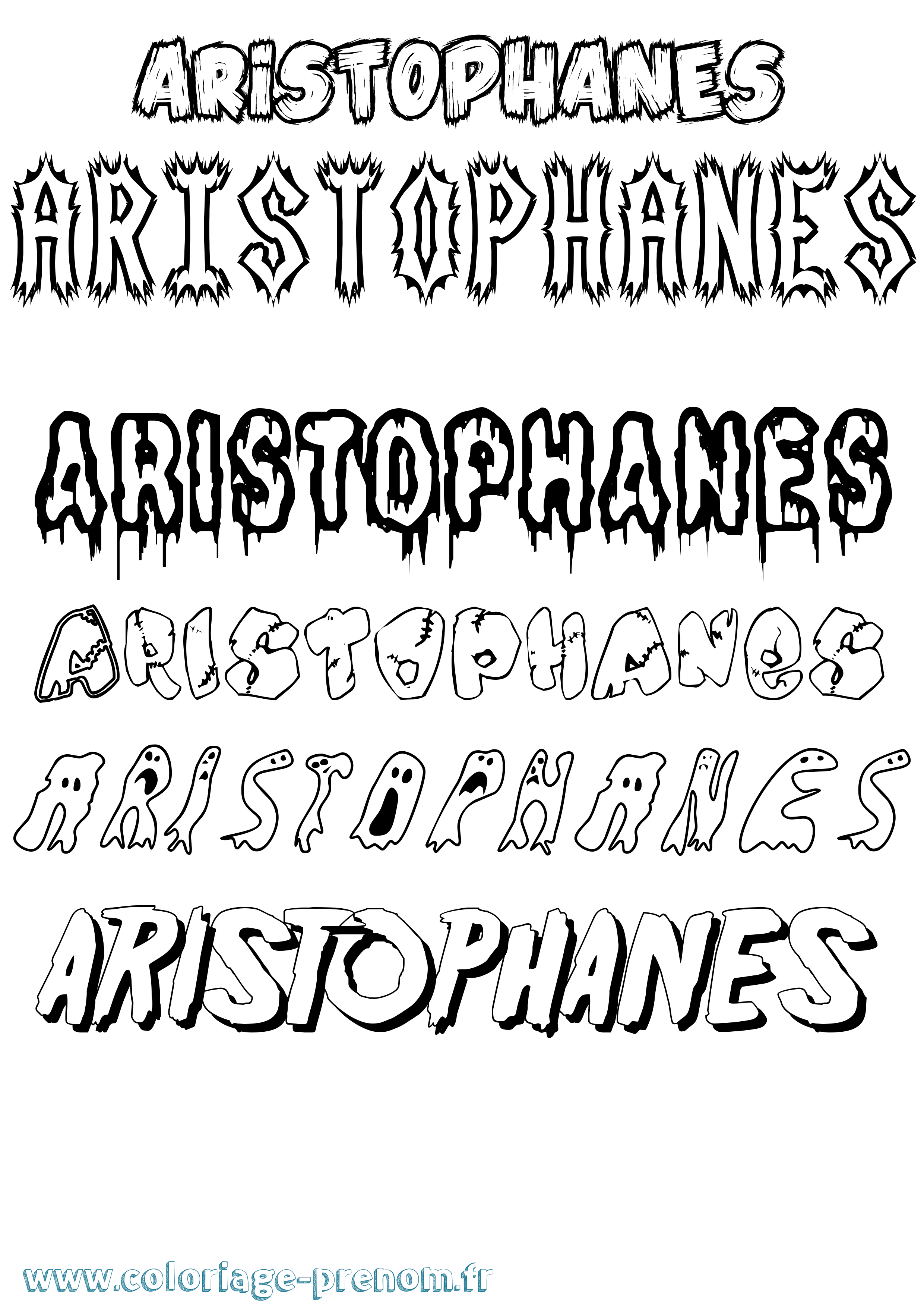 Coloriage prénom Aristophanes Frisson