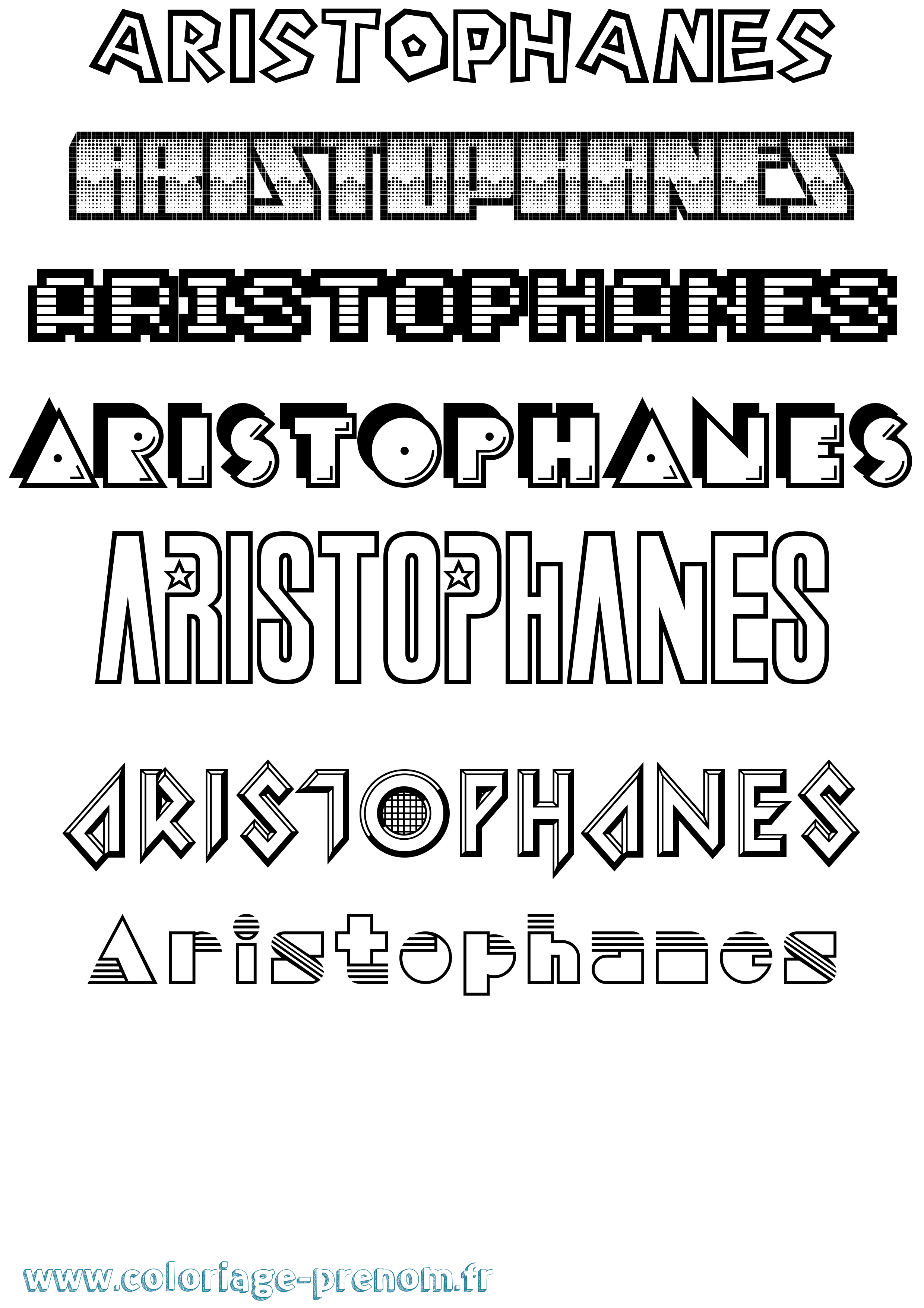 Coloriage prénom Aristophanes Jeux Vidéos