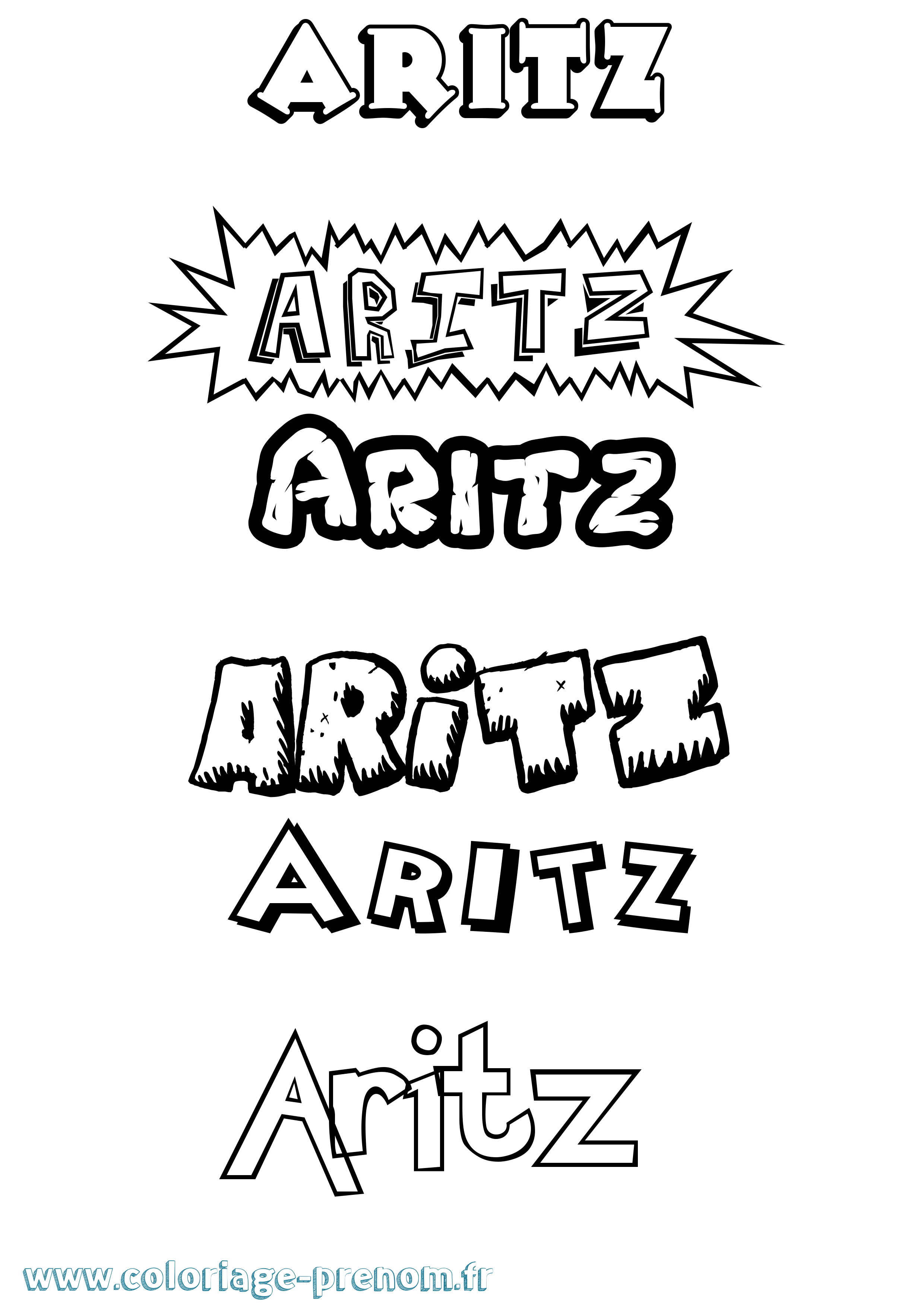 Coloriage Aritz Dessin Animé Coloriage prénom Aritz Dessin Animé