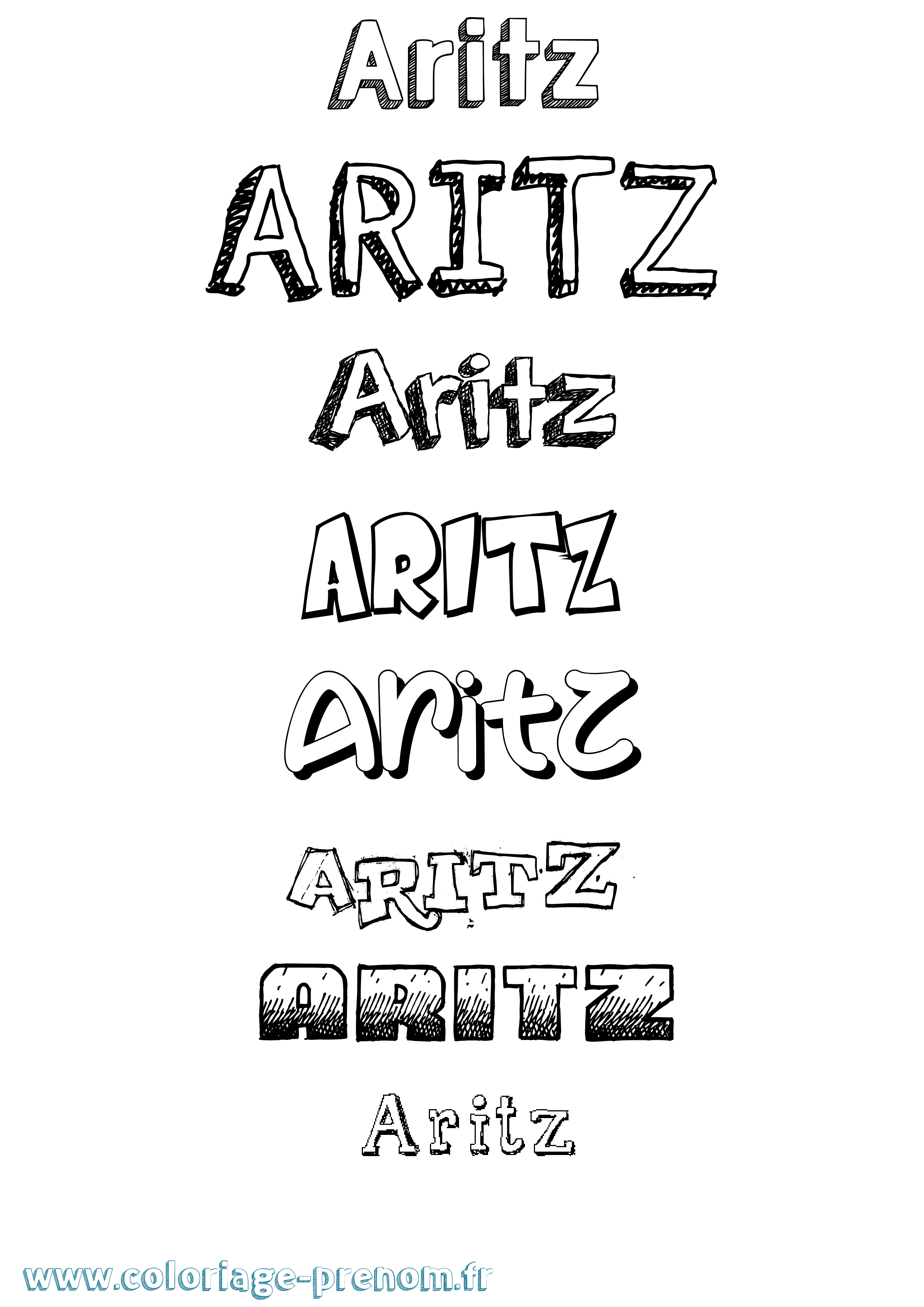 Coloriage Aritz Dessiné Coloriage prénom Aritz Dessiné