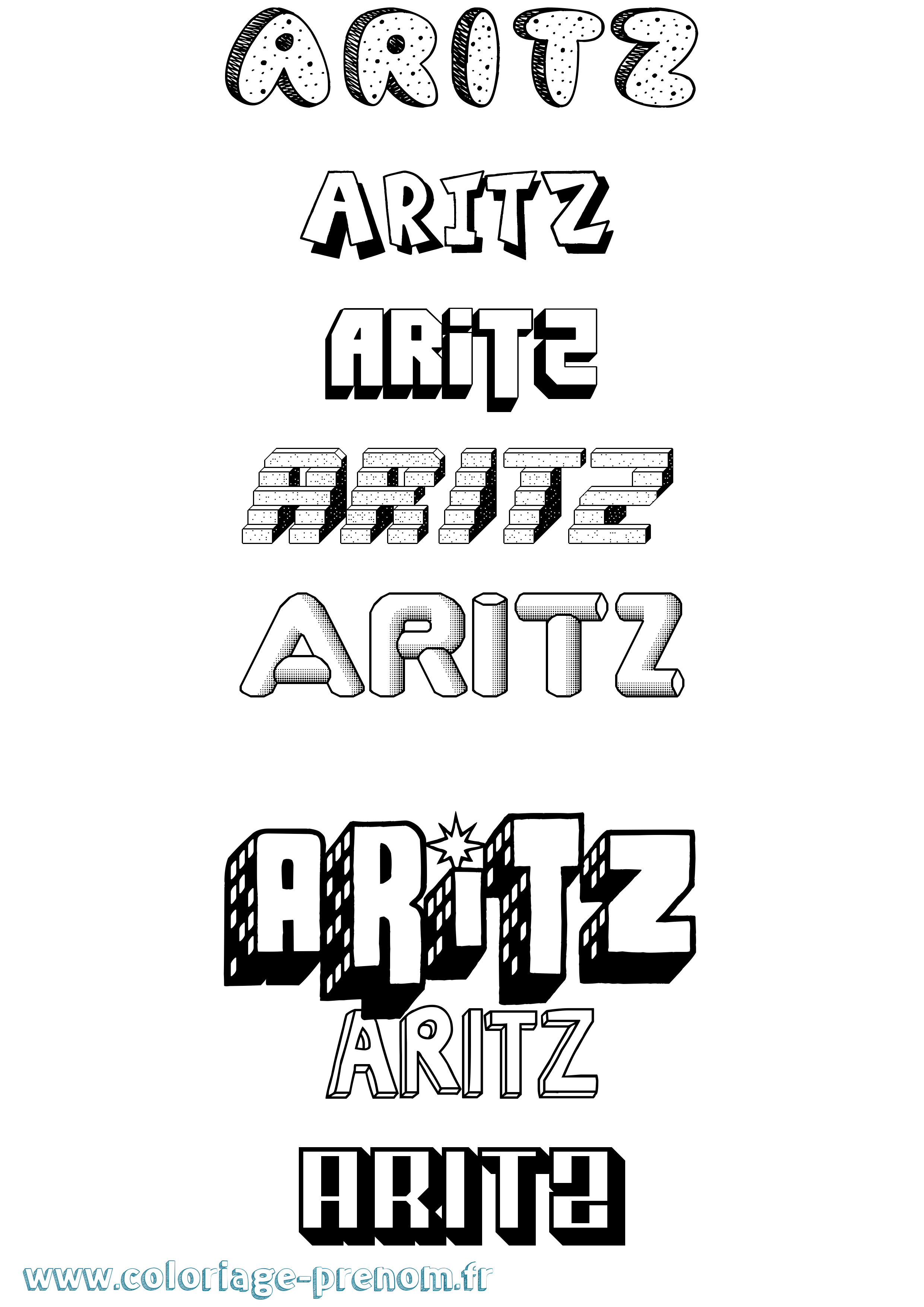 Coloriage Aritz Effet 3D Coloriage prénom Aritz Effet 3D